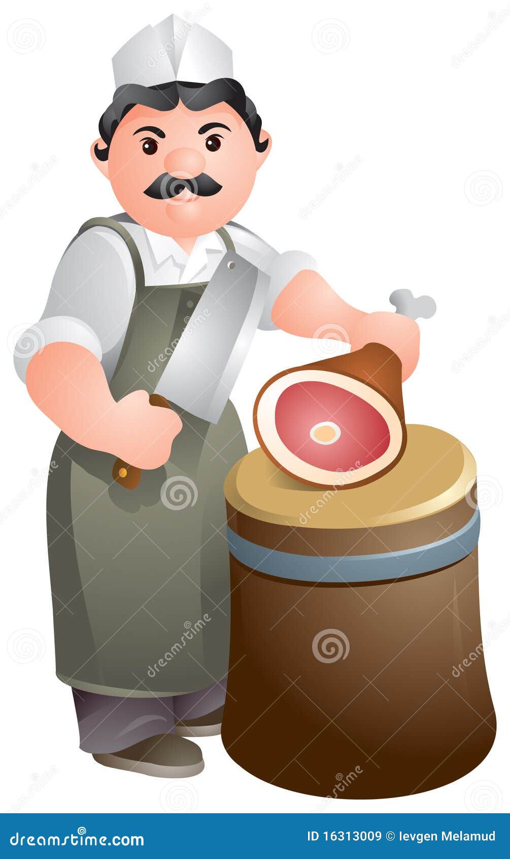 Butcher Or Chef Cutting Meat Stock Vector - Image: 16313009
