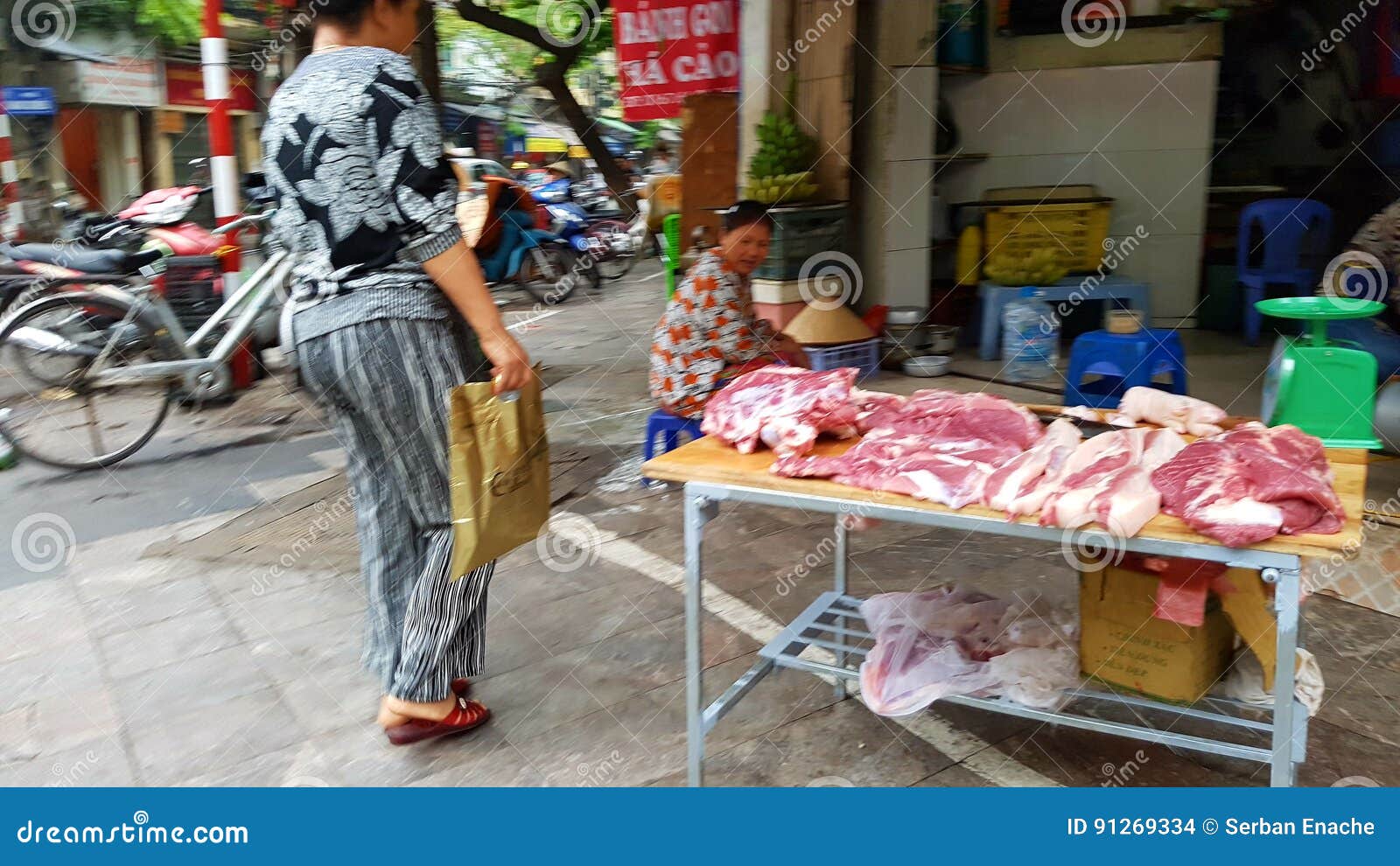 Butcher shop in Hanoi editorial stock image. Image of natural 91269334