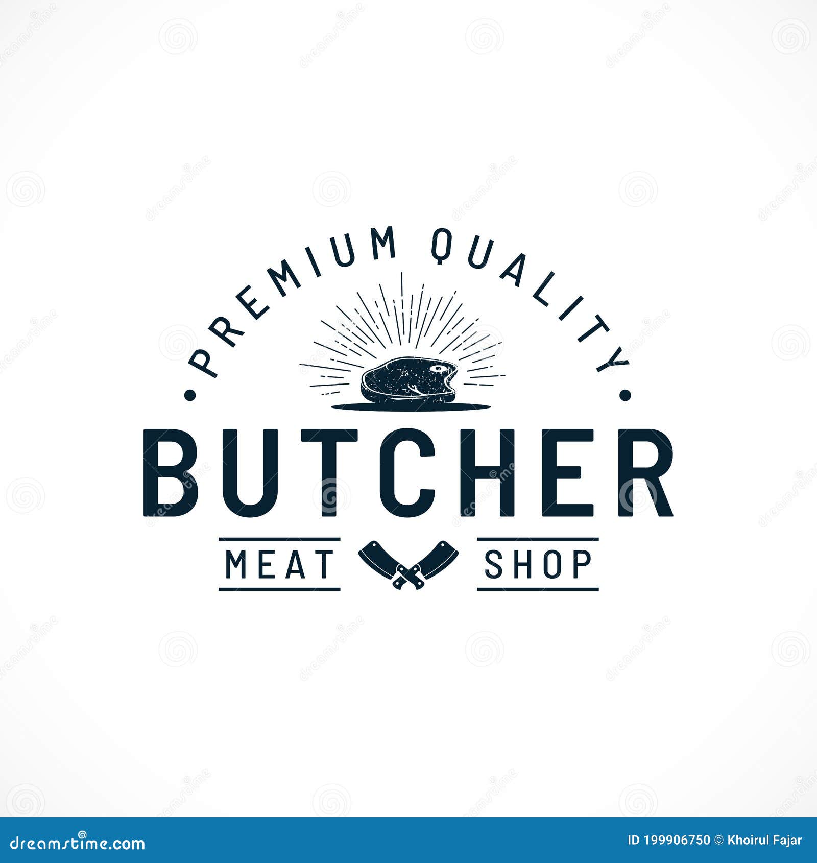 Butcher Shop Logo Design Template. Knife and Meat Vector Design Stock ...