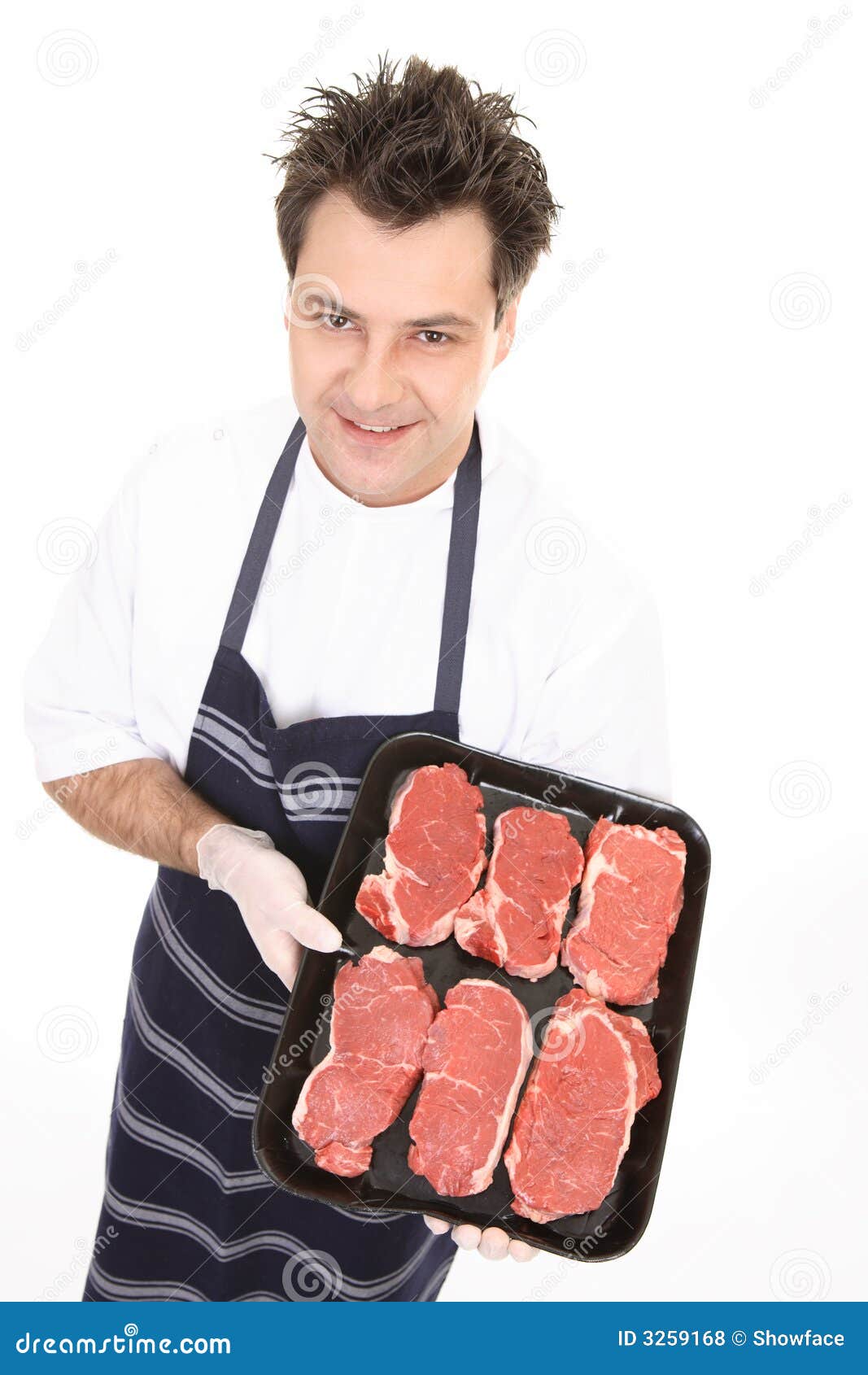 butcher with tender steak