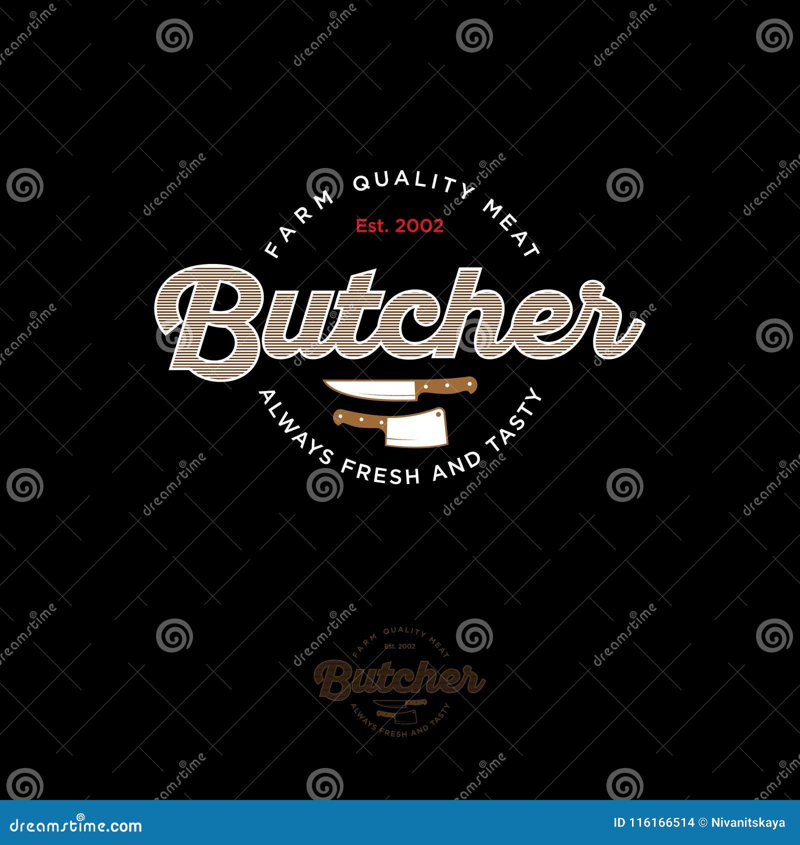 Butcher Vintage Logo. Vintage Logo on a Dark Background Stock Vector ...