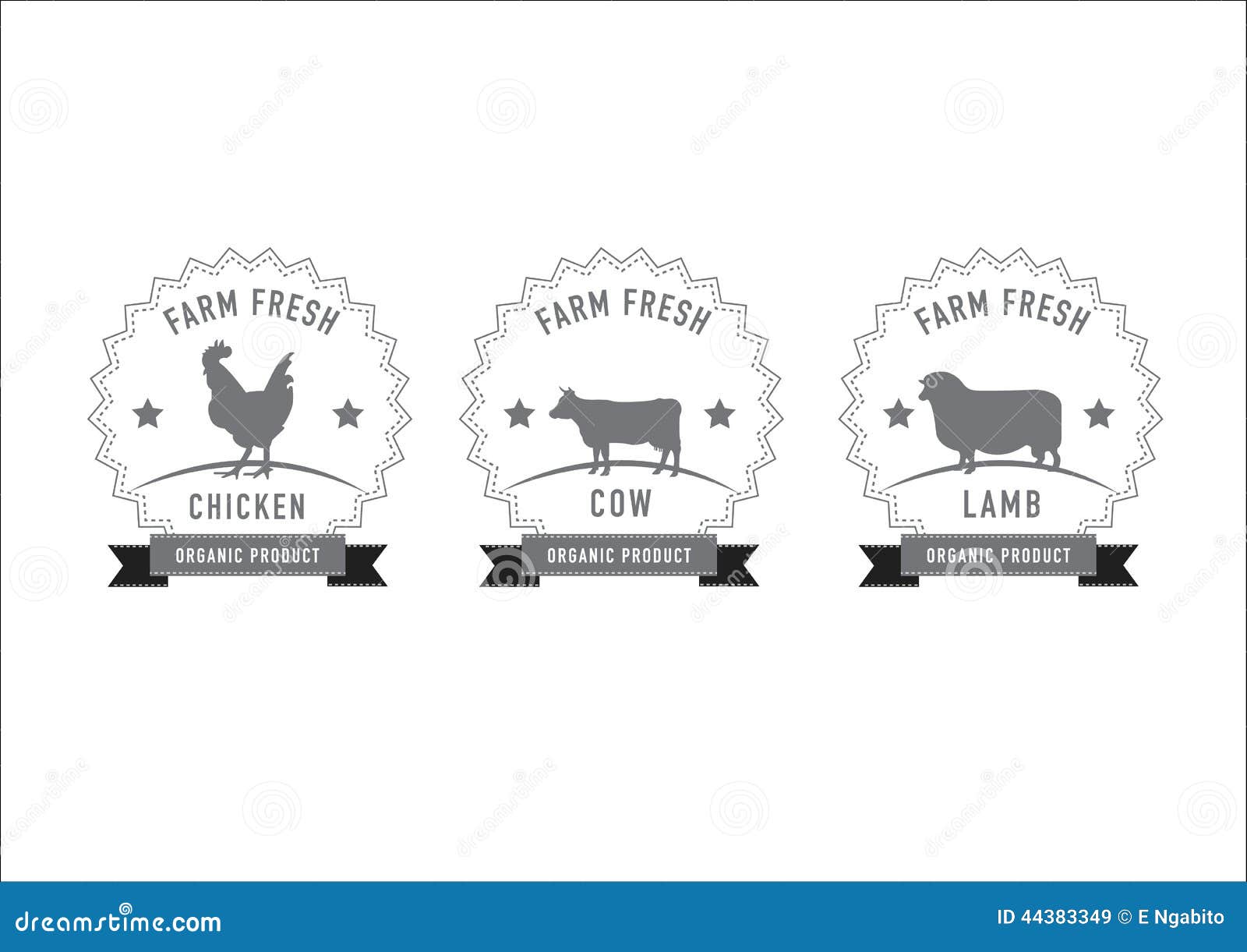 Butchery Meat Stamps and Labels Stock Vector Illustration of graphic