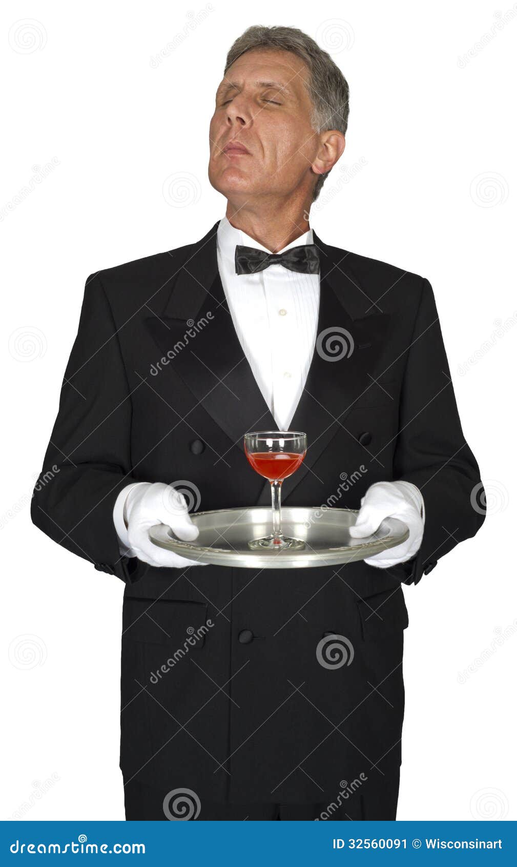 Butler, Waiter, Server, Wine, Isolated Stock Image - Image of class