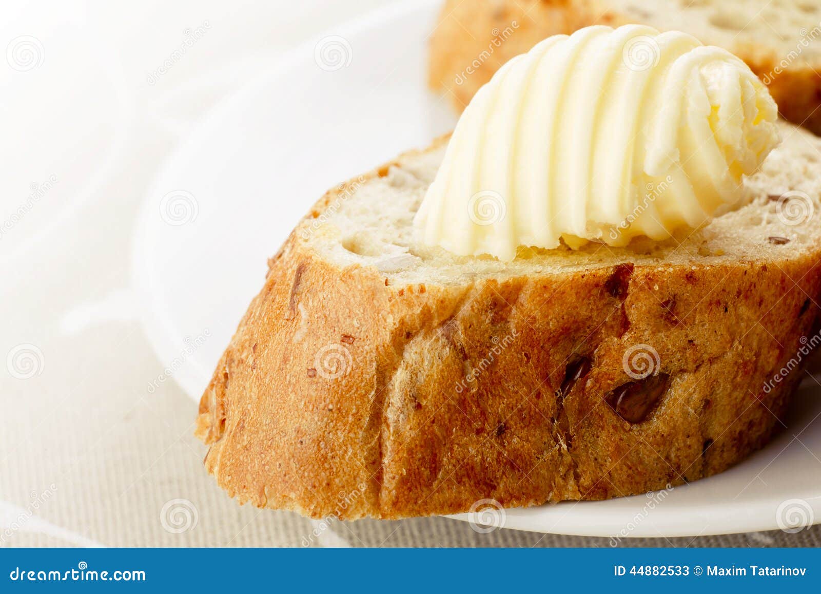 Butter on a bread stock image. Image of yellow, warm 44882533