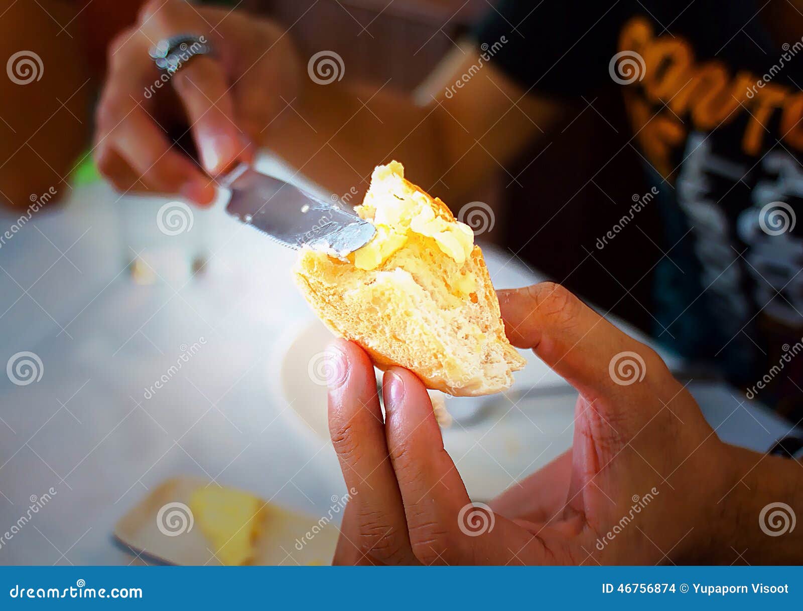 Butter on bread stock photo. Image of bread, spread, butter 46756874