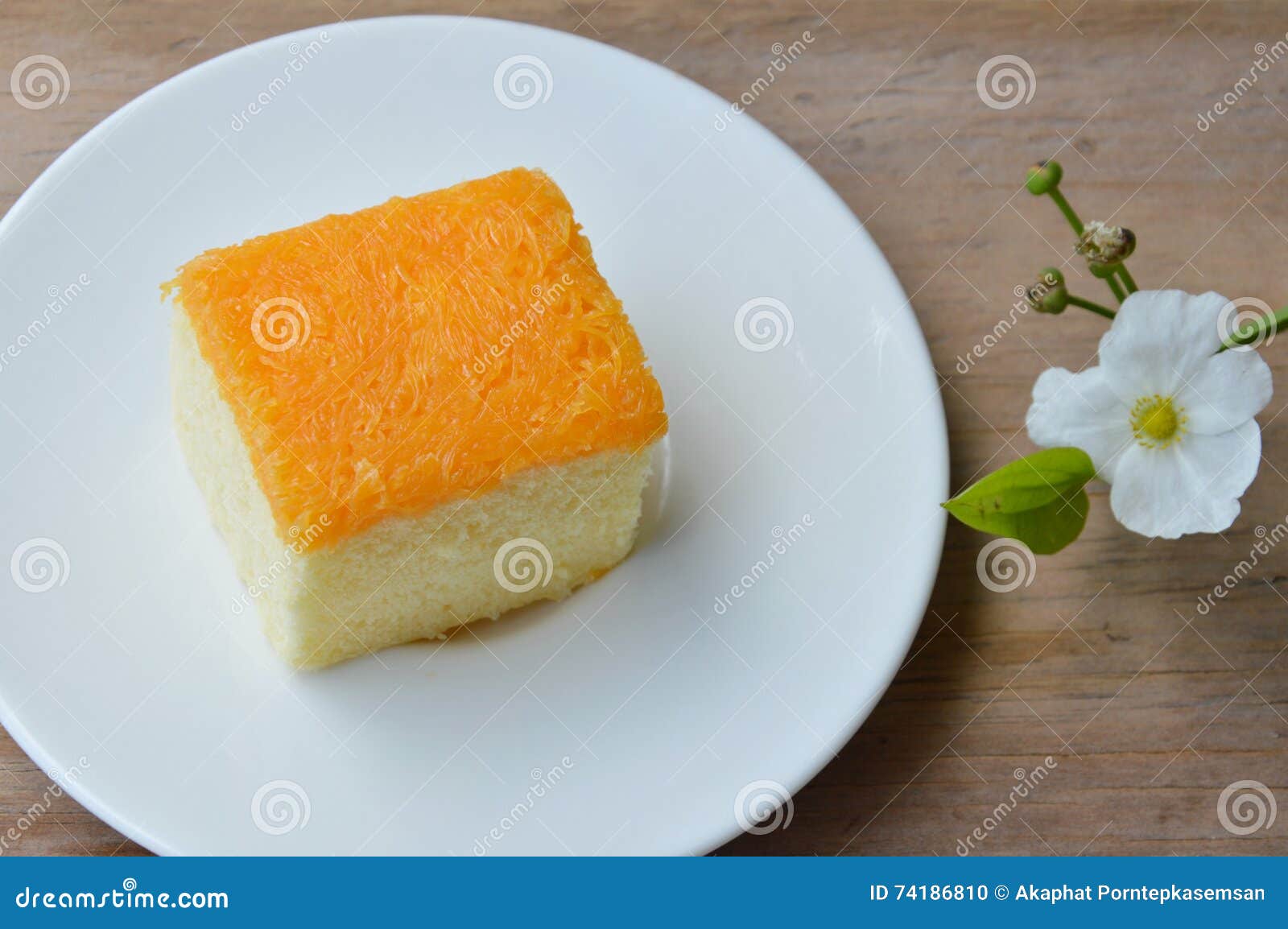 Butter Cake Topping Golden Threads on Dish Stock Photo Image of