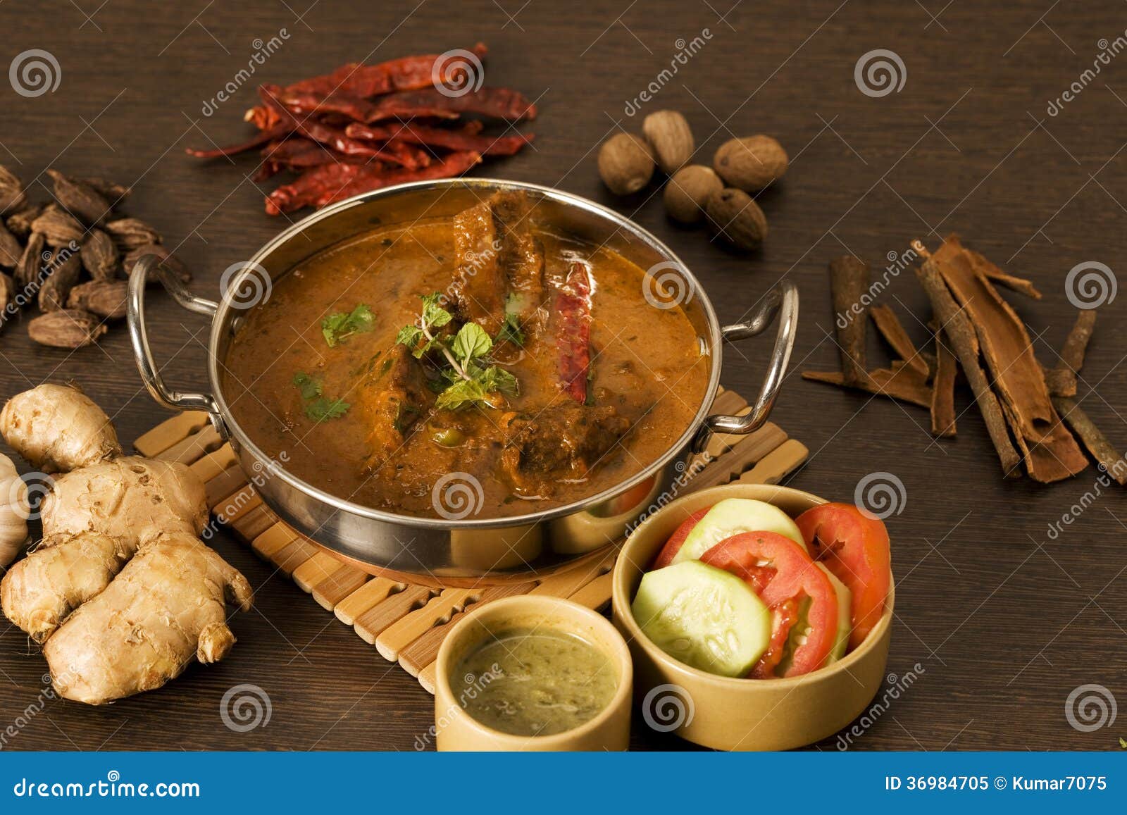 Butter Chicken, India Dish stock image. Image of green 36984705