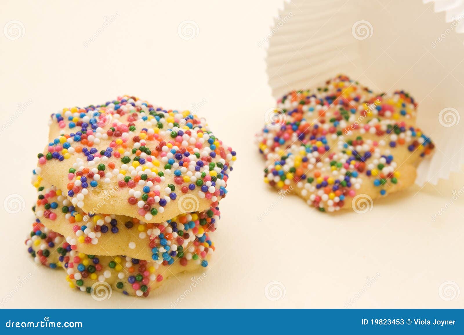 Butter Cookies Decorated with Sprinkles Stock Image Image of