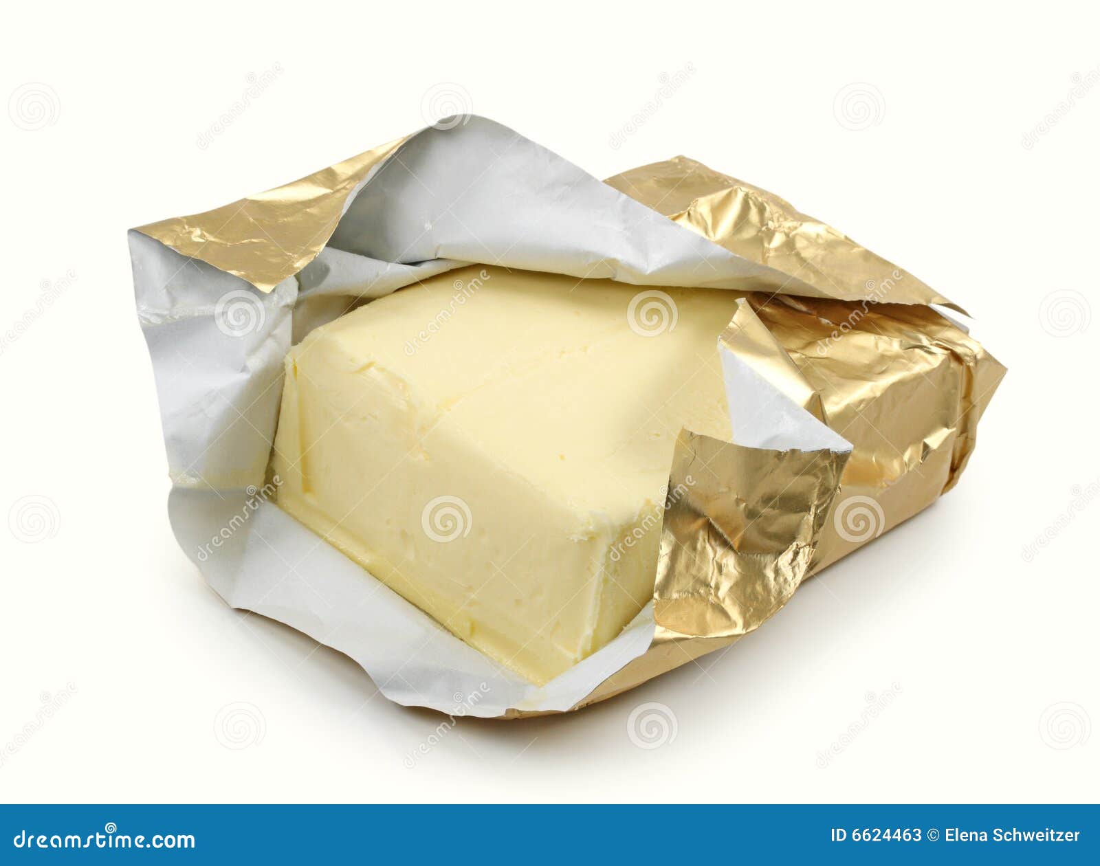 Butter in gold foil stock image. Image of foil, background 6624463