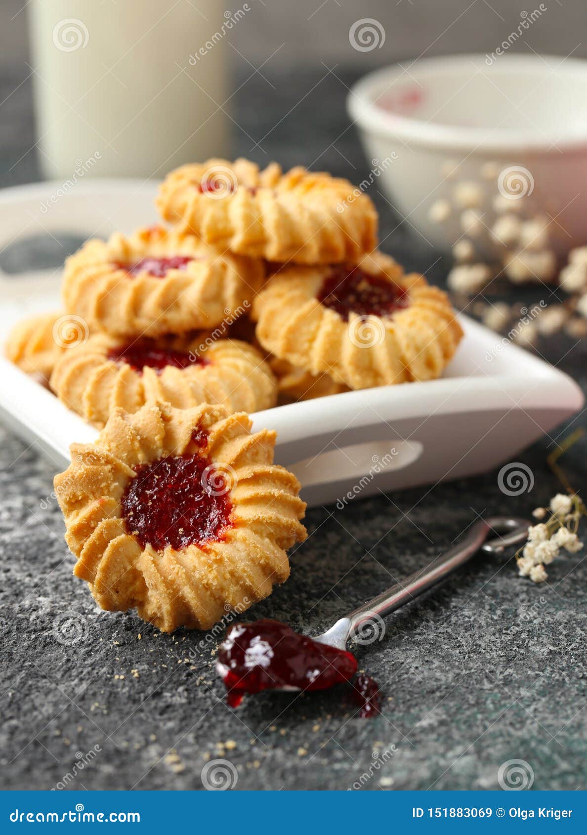 Butter jam cookies stock image. Image of shortbread 151883069