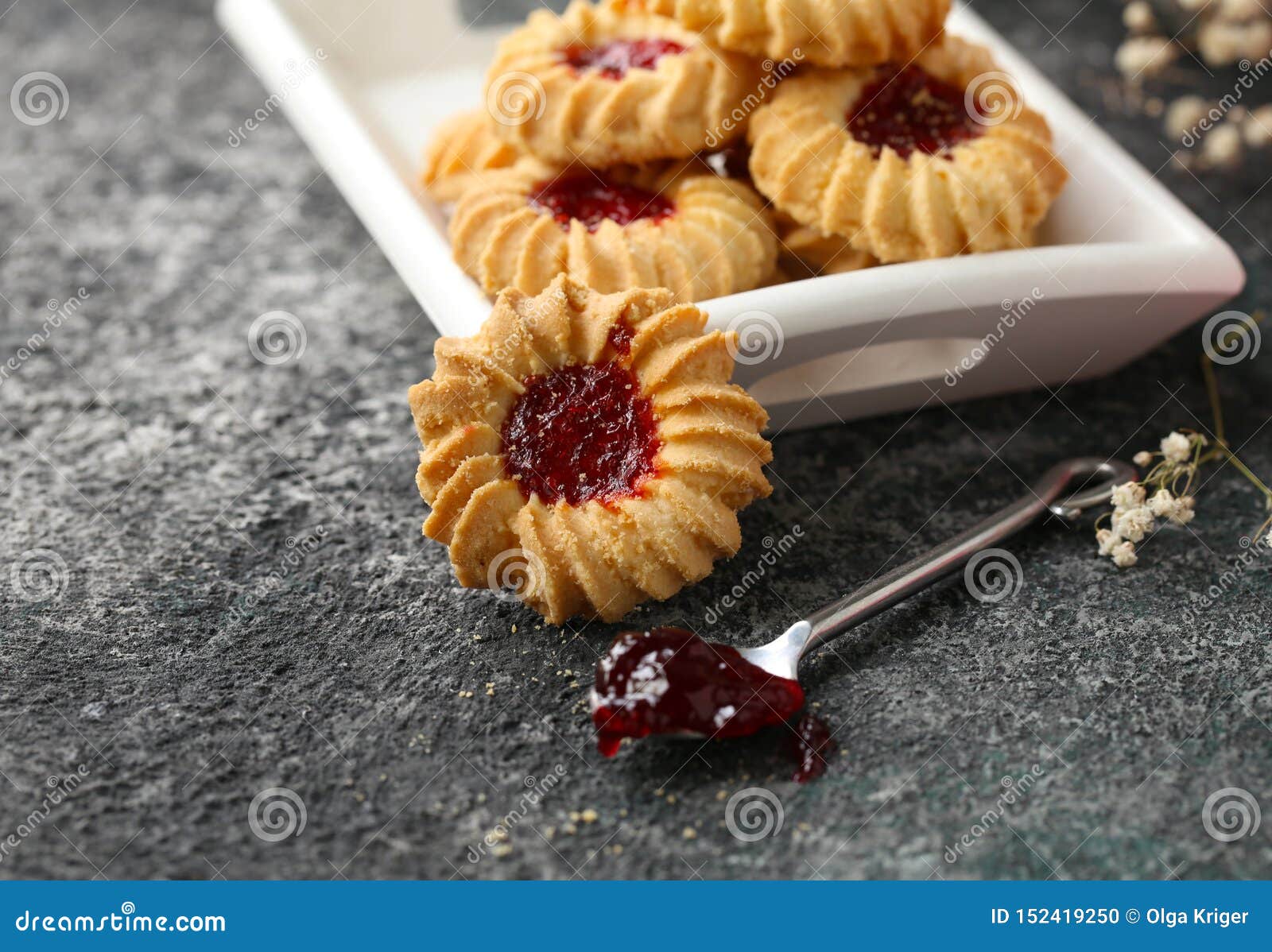 Butter jam cookies stock photo. Image of tasty, background 152419250