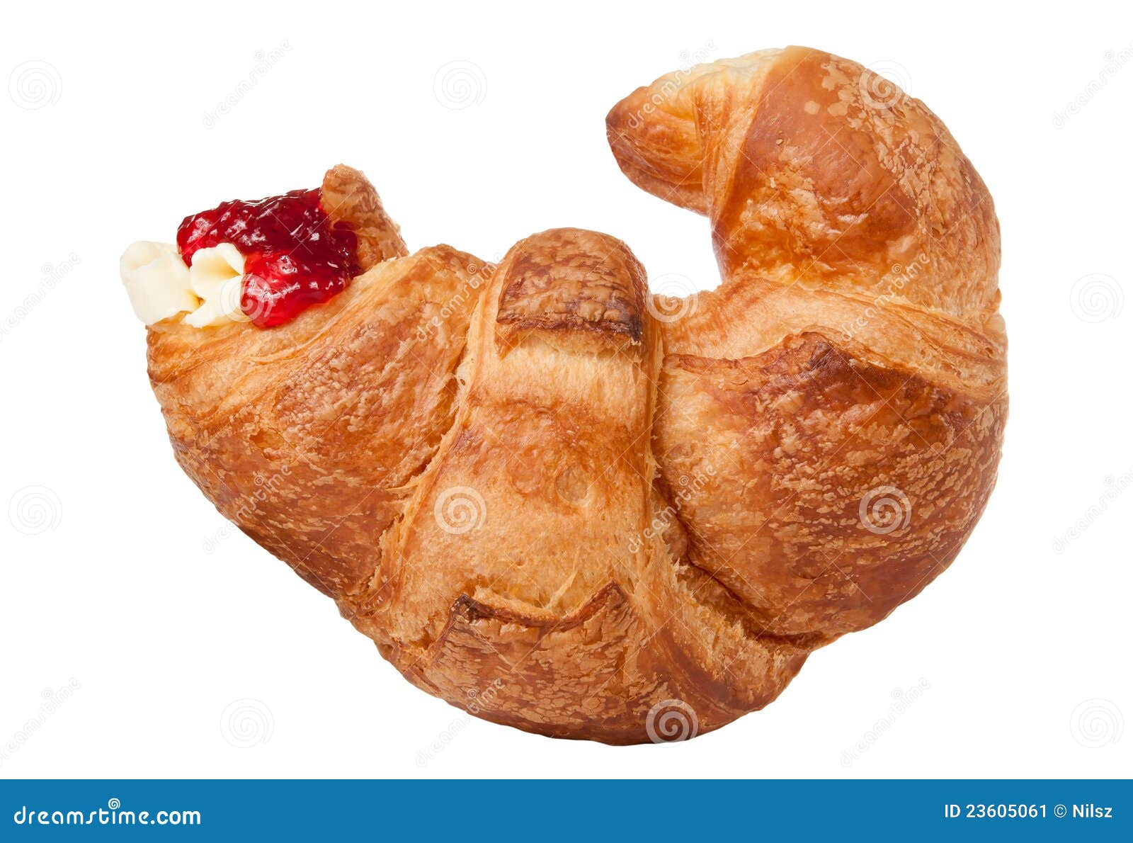 Butter and jam croissant stock image. Image of pastry 23605061