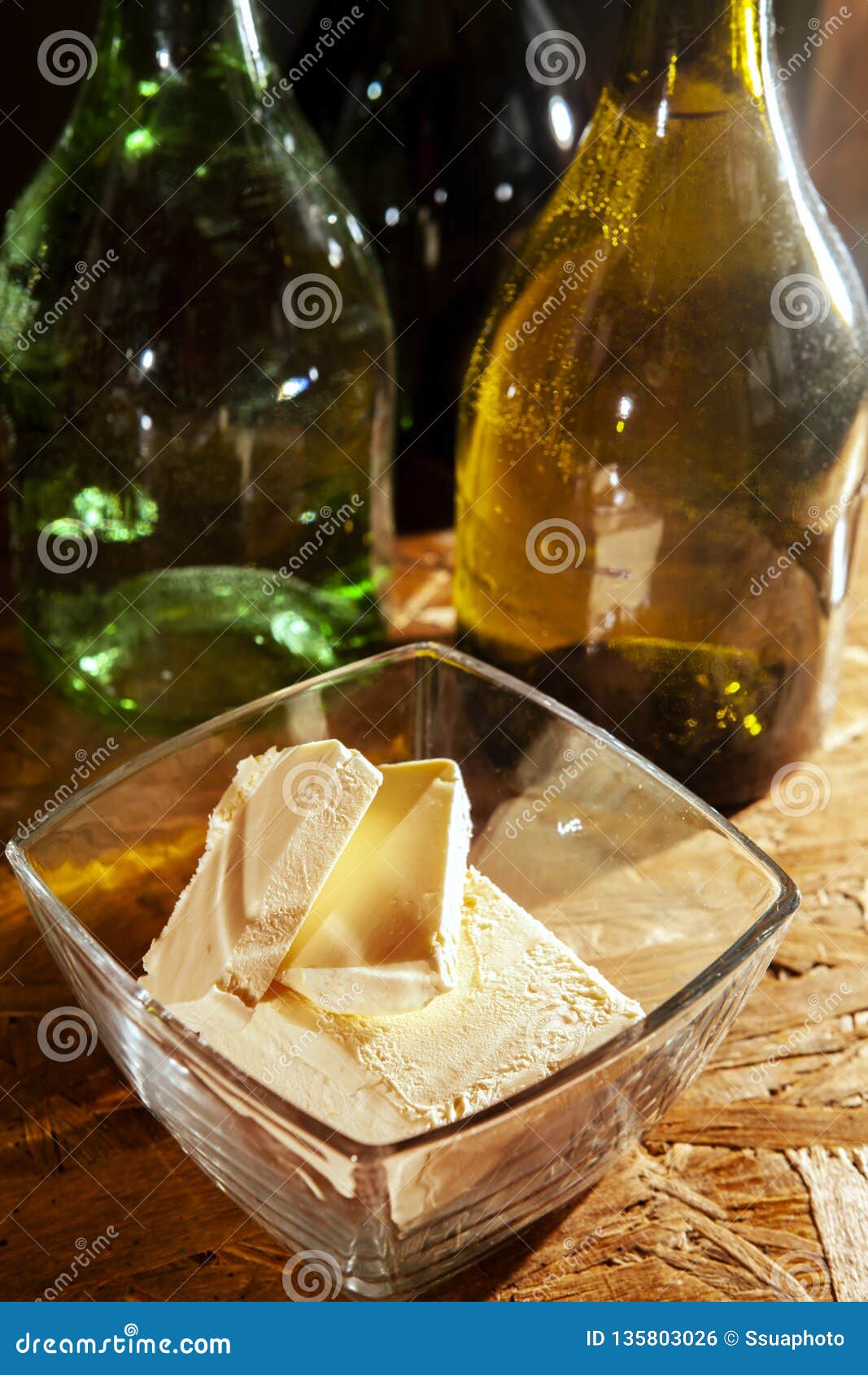 Butter and olive oil stock photo. Image of liquid, bottle 135803026