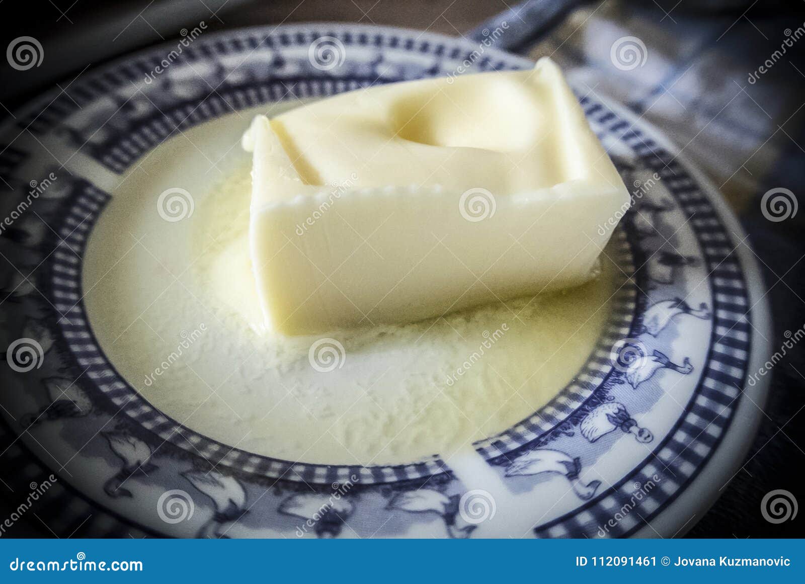 Butter on a Plate stock image. Image of overhead, milk 112091461