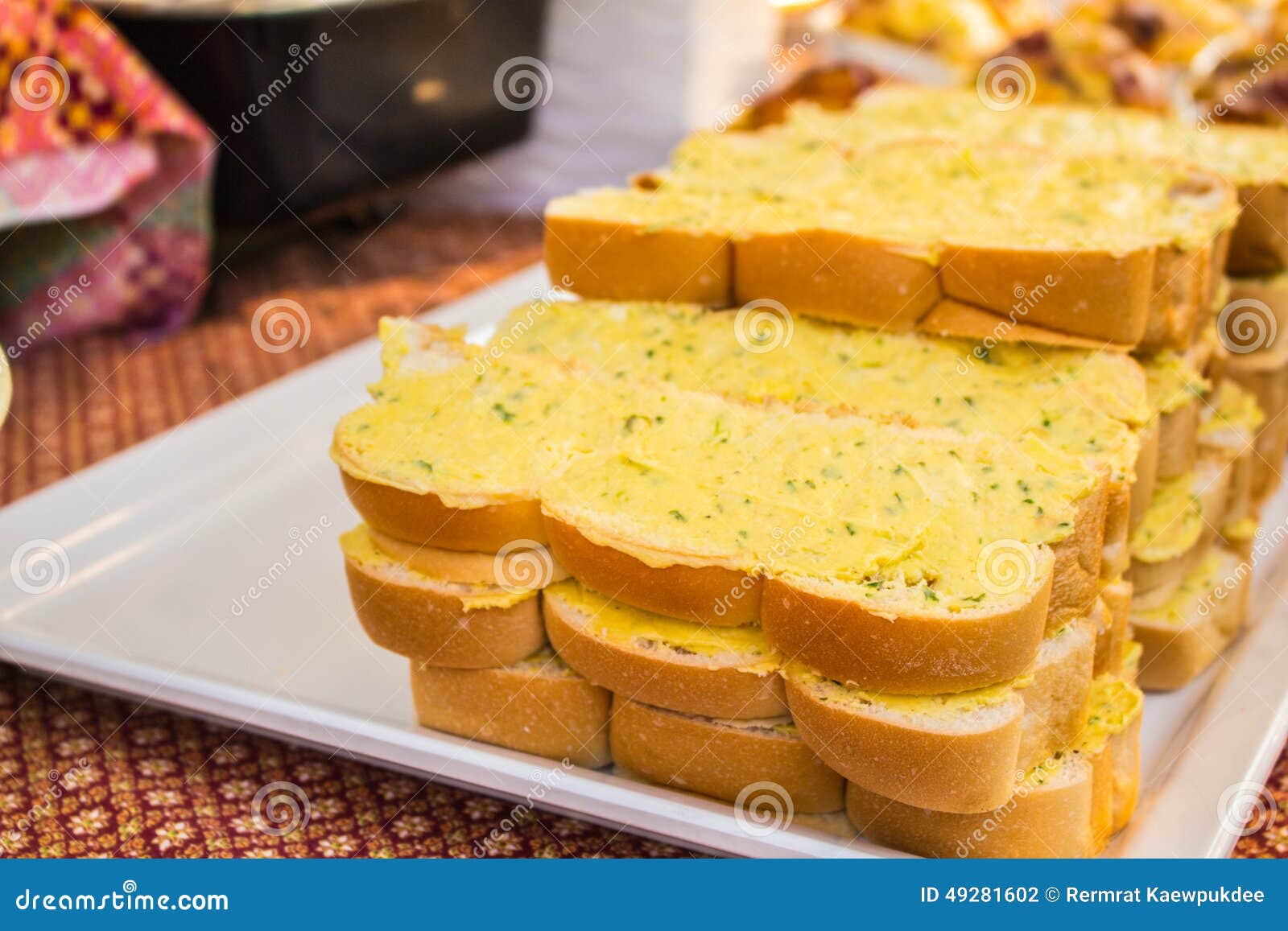 Buttered bread stock photo. Image of healthy, garlic 49281602