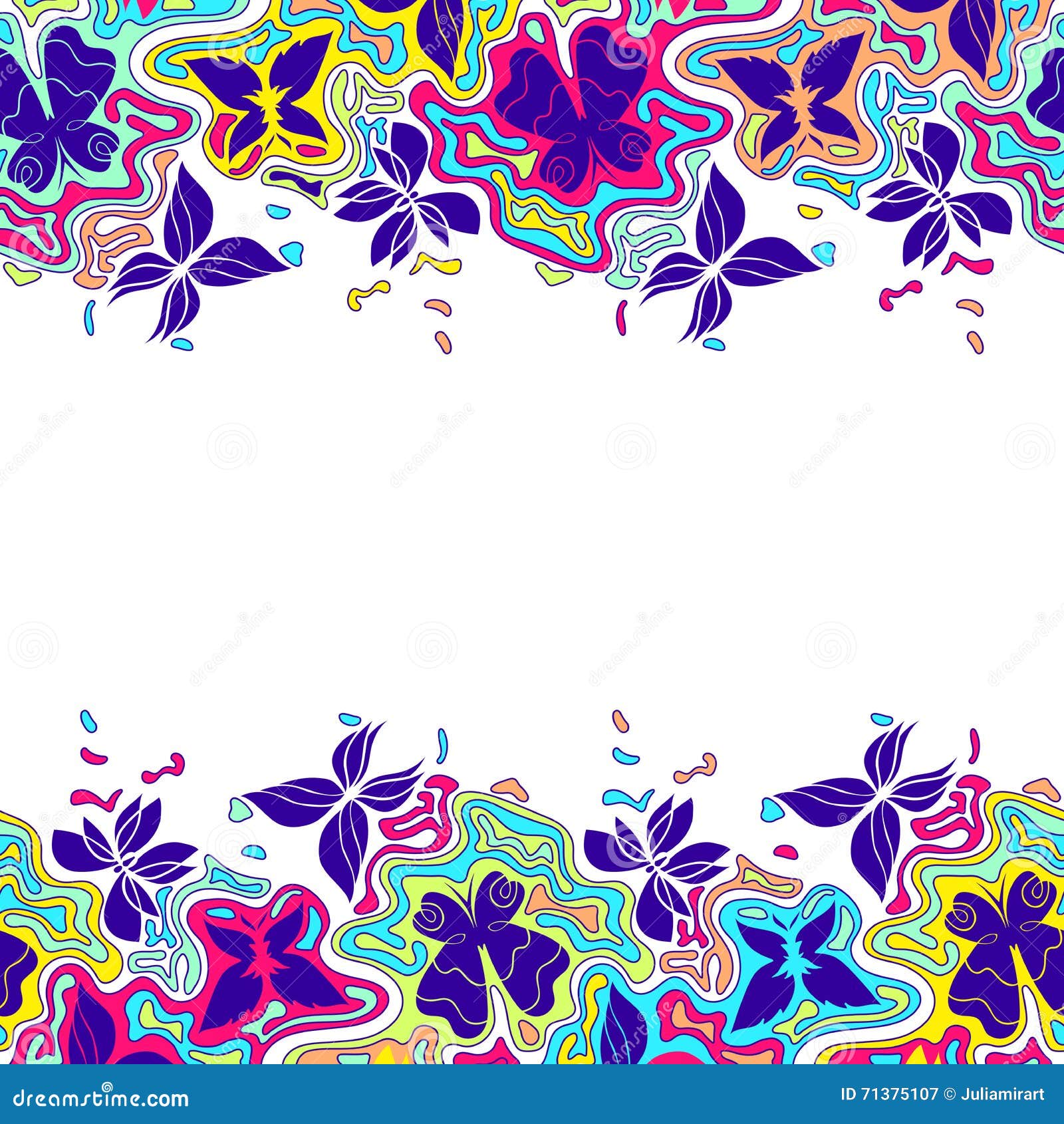 Butterflies Border Color 3 Stock Vector - Image: 71375107
 Color Borders Design