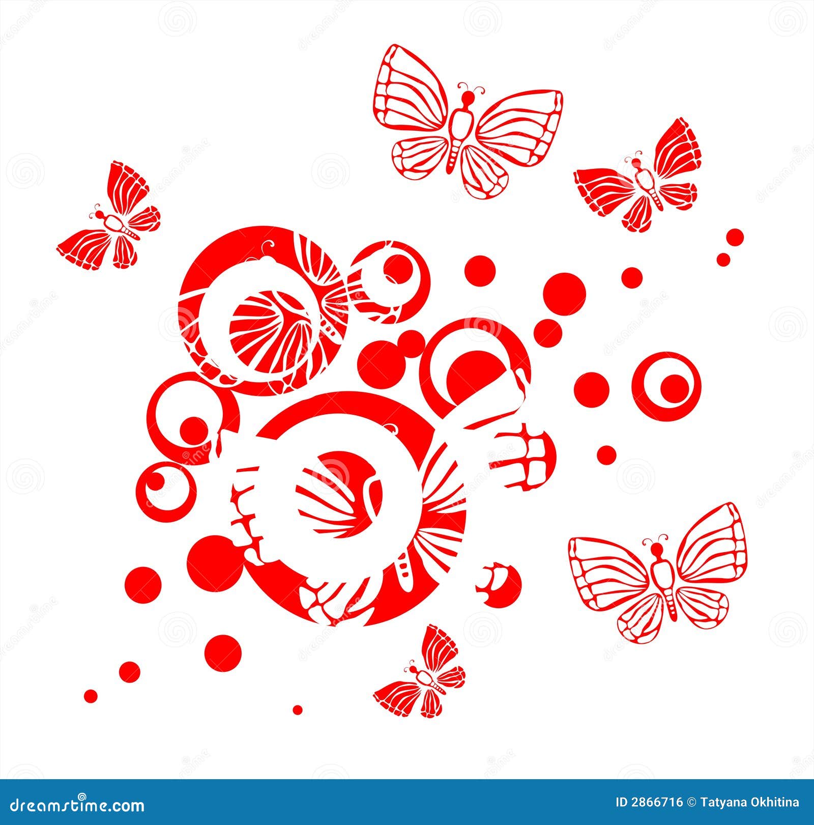 Butterflies and circles stock vector. Illustration of shabby 2866716