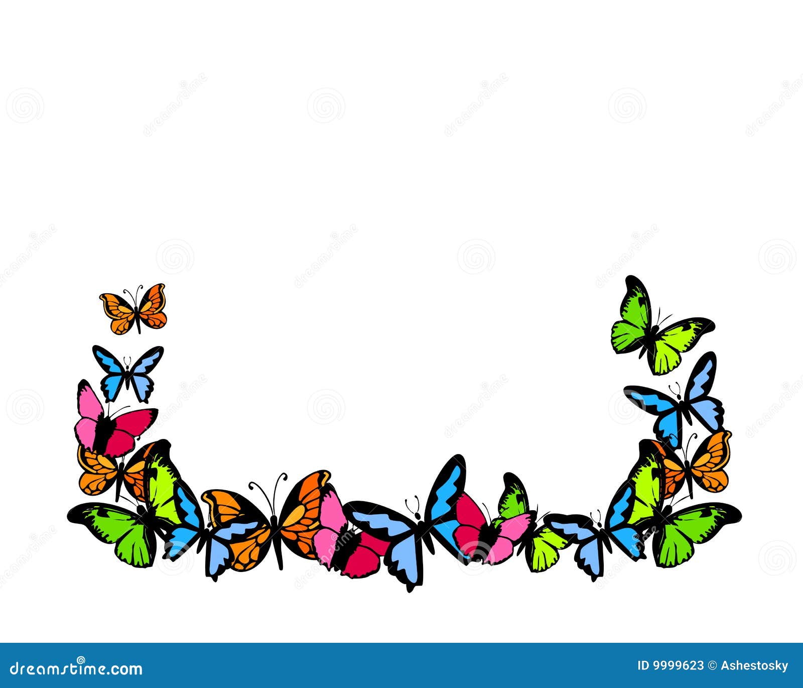 Butterflies Colored Frame Background Stock Vector Illustration of