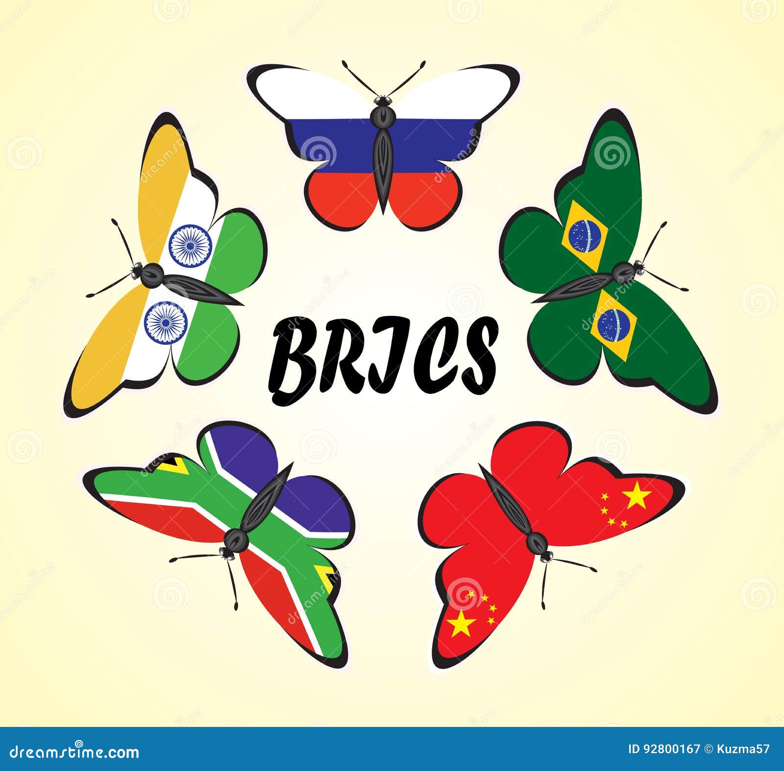 Butterflies with Flags of Countries Stock Vector Illustration of bank