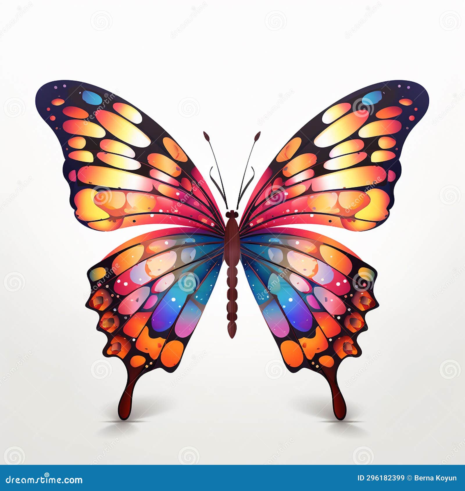 Butterflies on a flower stock illustration. Illustration of vector