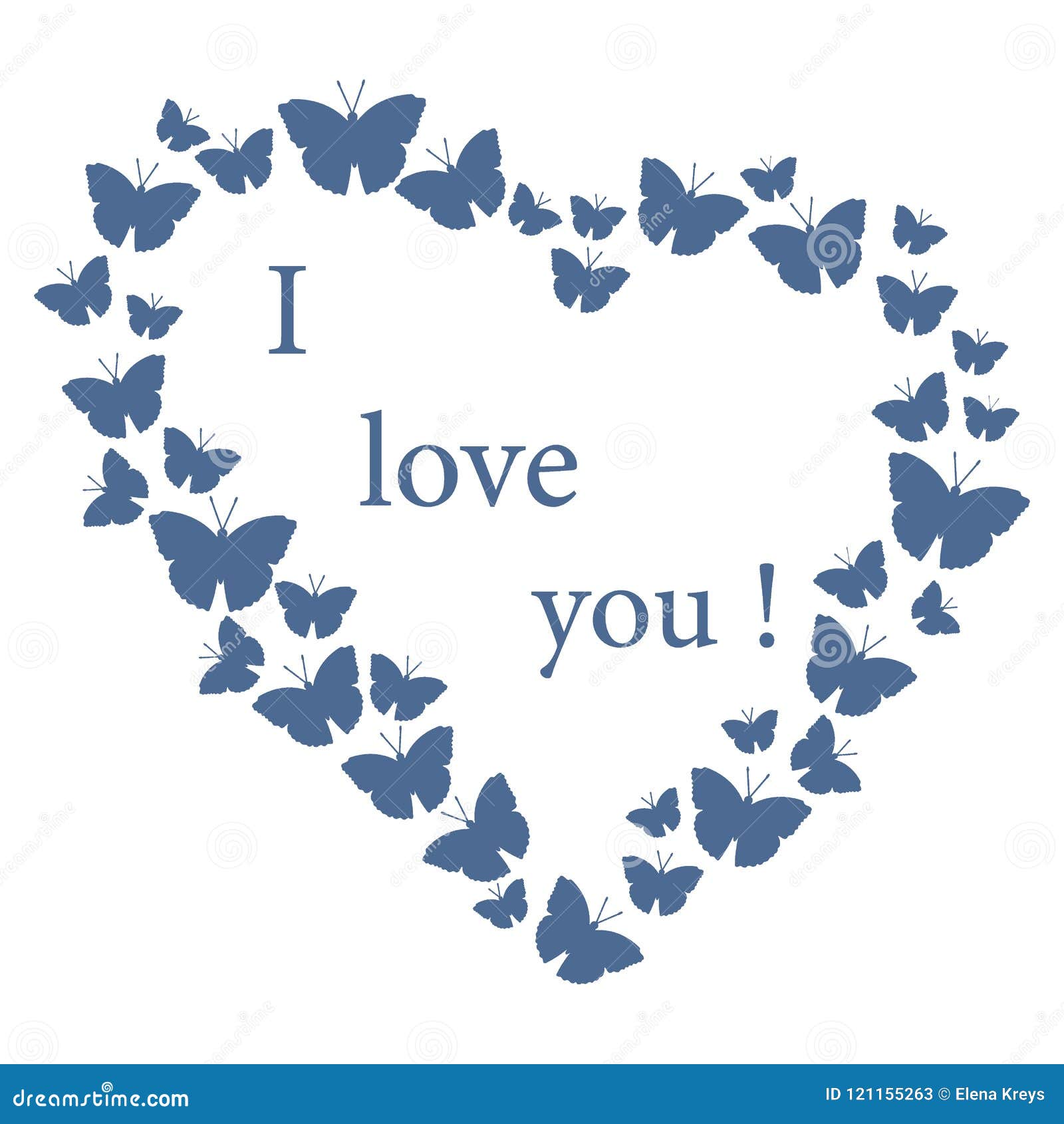 Butterflies in Hearts. Valentine S Day. I Love You Stock Vector ...
