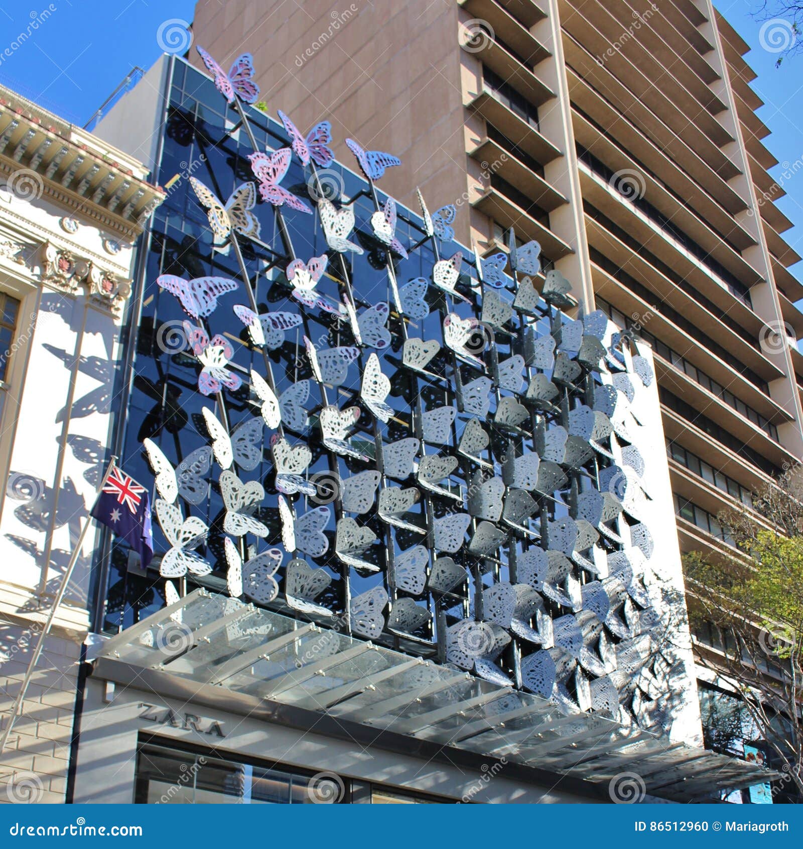 Butterflies on a House Facade in Brisbane Editorial Image Image of metropolis, international