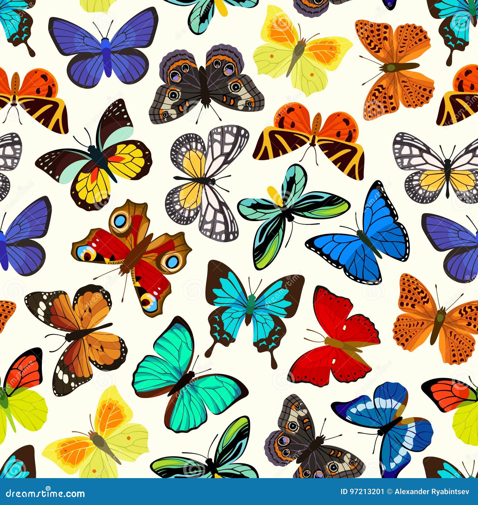 Butterflies Seamless Pattern Stock Vector - Illustration of design ...