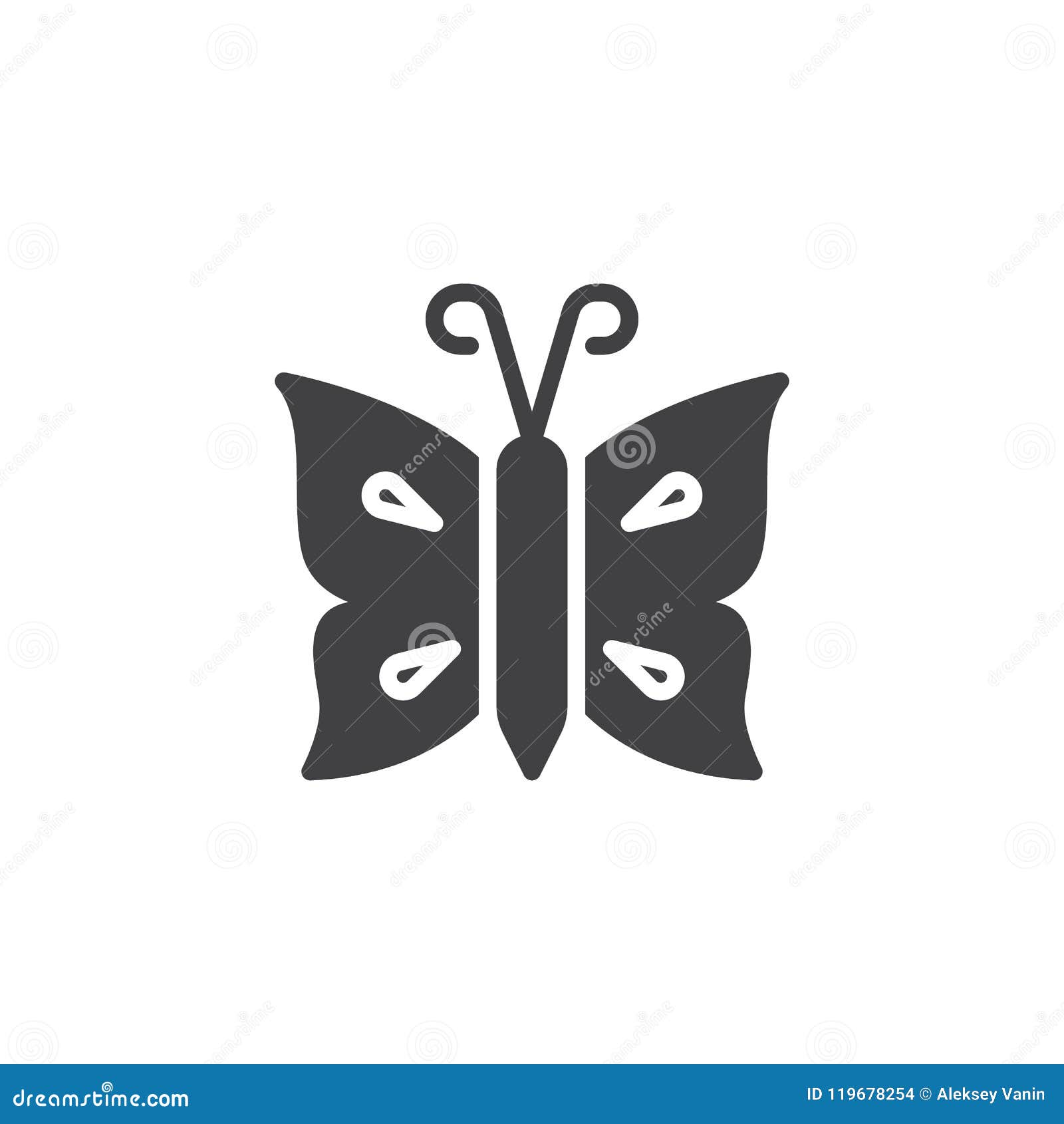 Butterfly with Antenna Vector Icon Stock Vector - Illustration of