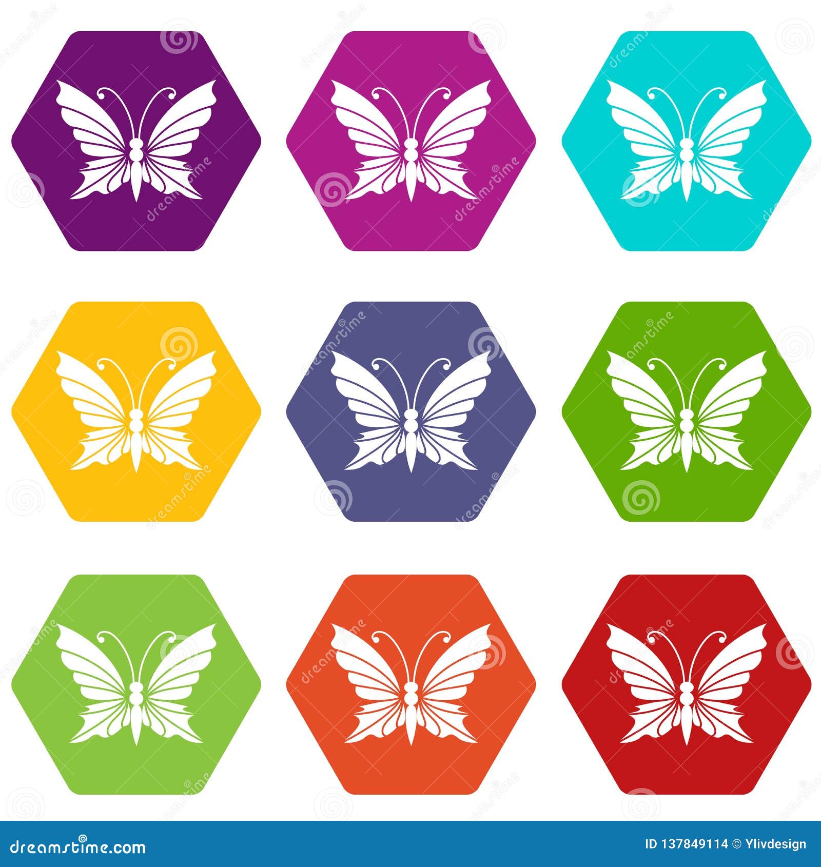 Download Butterfly With Antennae Icons Set 9 Vector Stock Vector ...