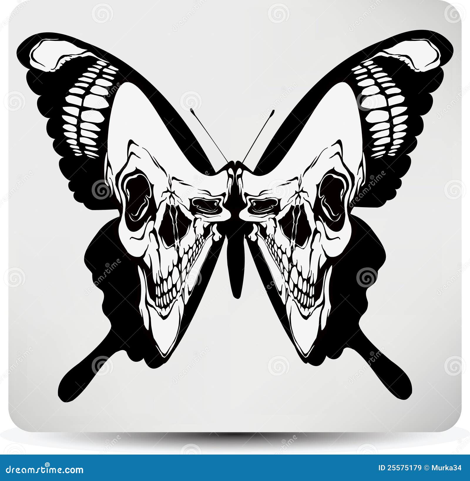 Butterfly Black Skull. Vector Illustration Stock Vector ...