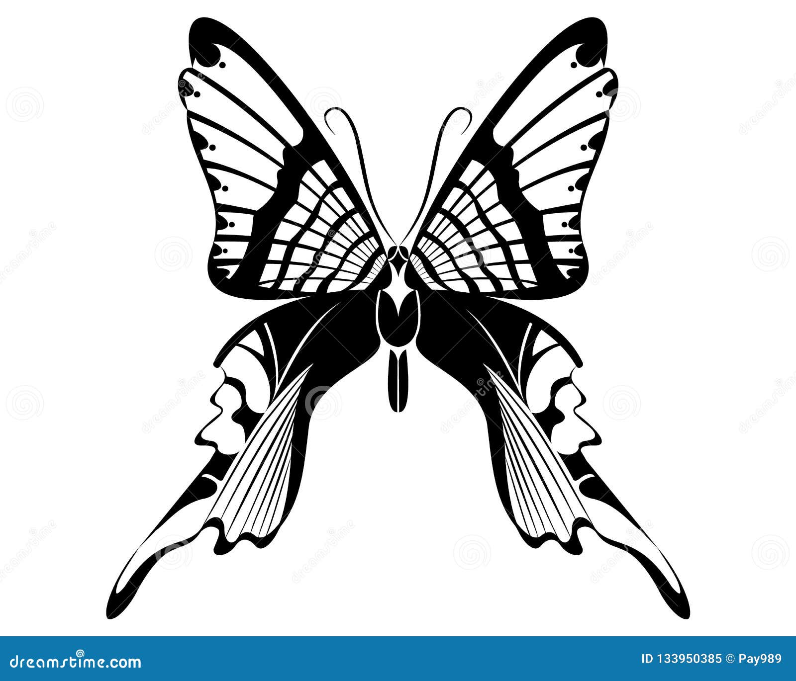 butterfly black white silhouette design stock illustration illustration of beautiful abstract 133950385