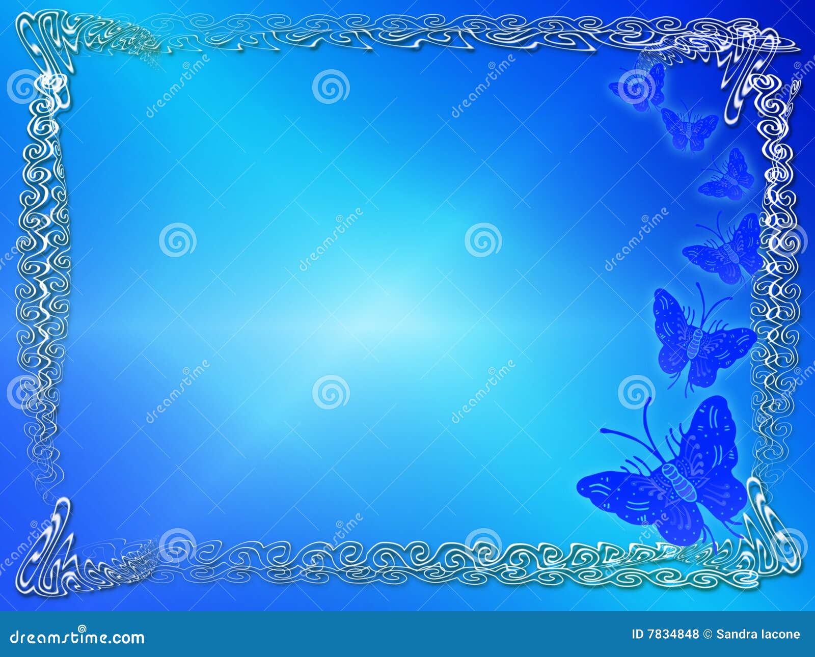 Blue Butterfly Border Designs
