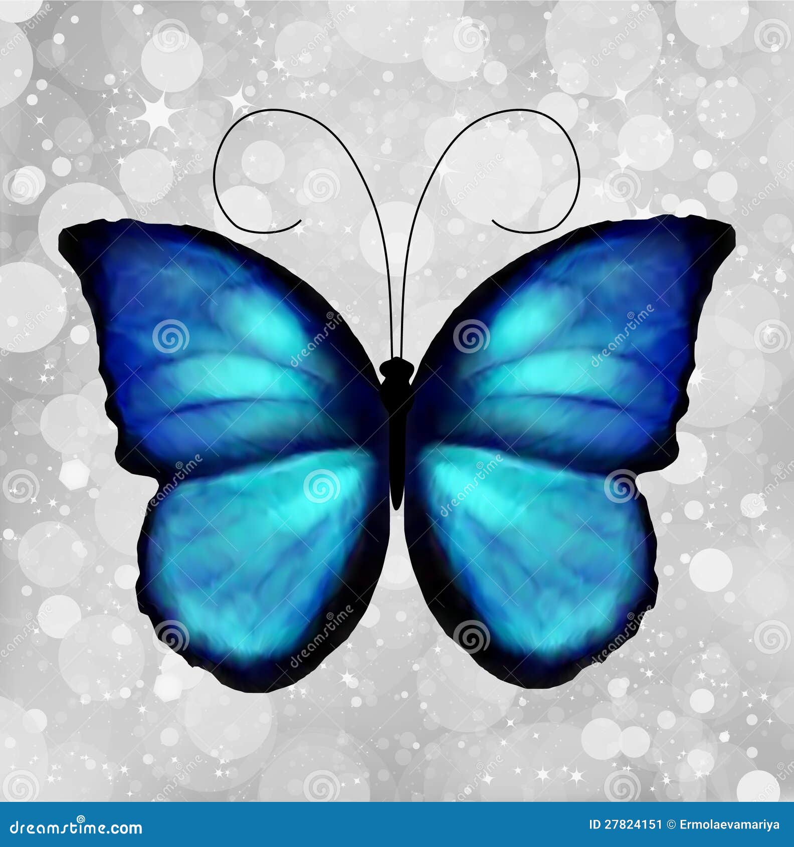 Butterfly In Blue Tones. Vector Stock Image Image 27824151