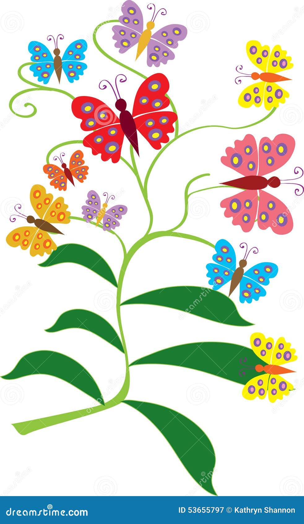 Butterfly bush stock vector. Illustration of cartoon 53655797