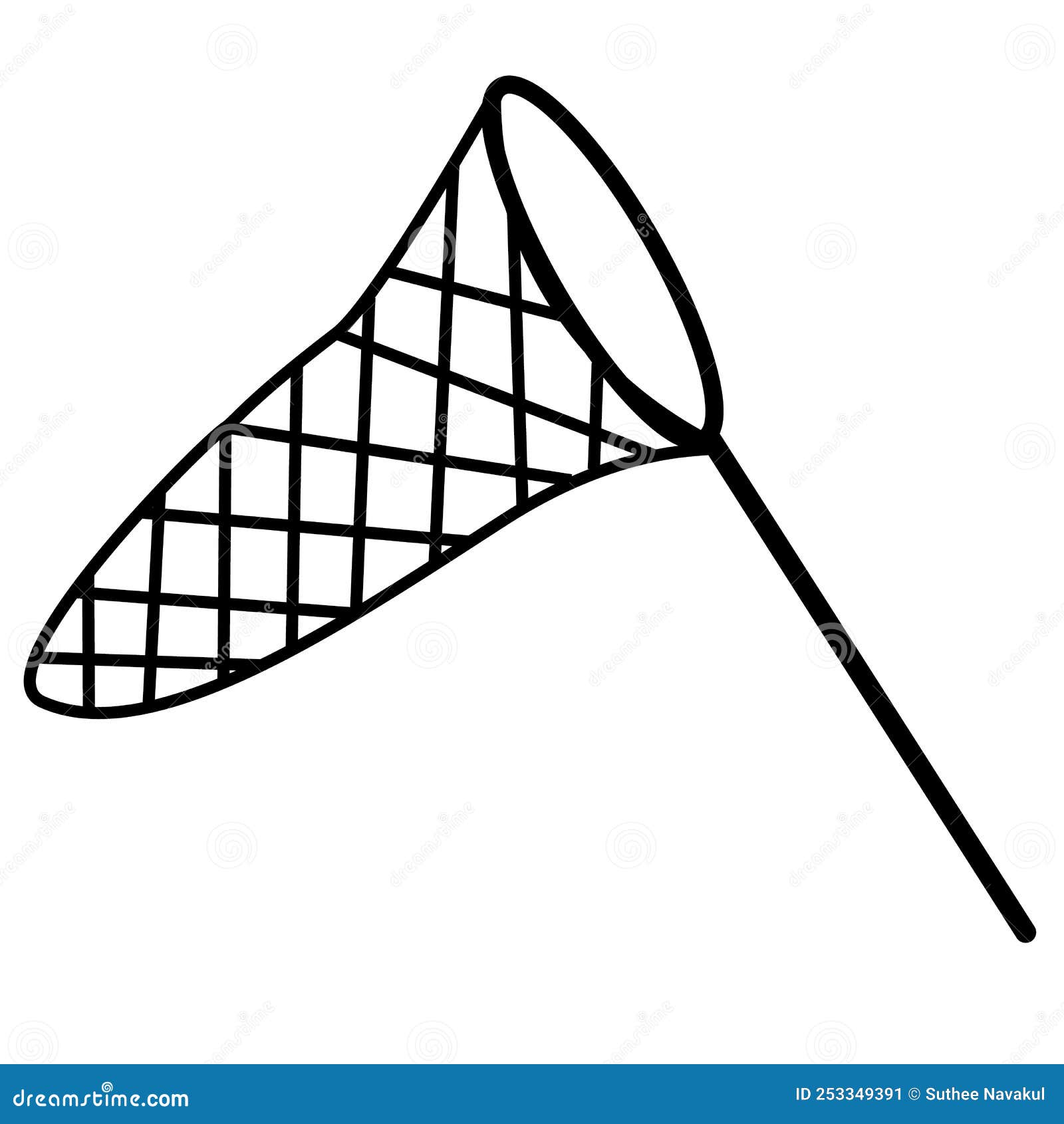 Butterfly Catching Net Icon on White Background. Butterfly Net