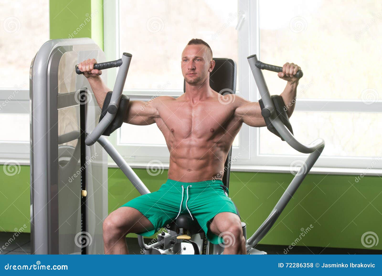 Butterfly Chest Exercise on Machine Stock Photo Image of healthy