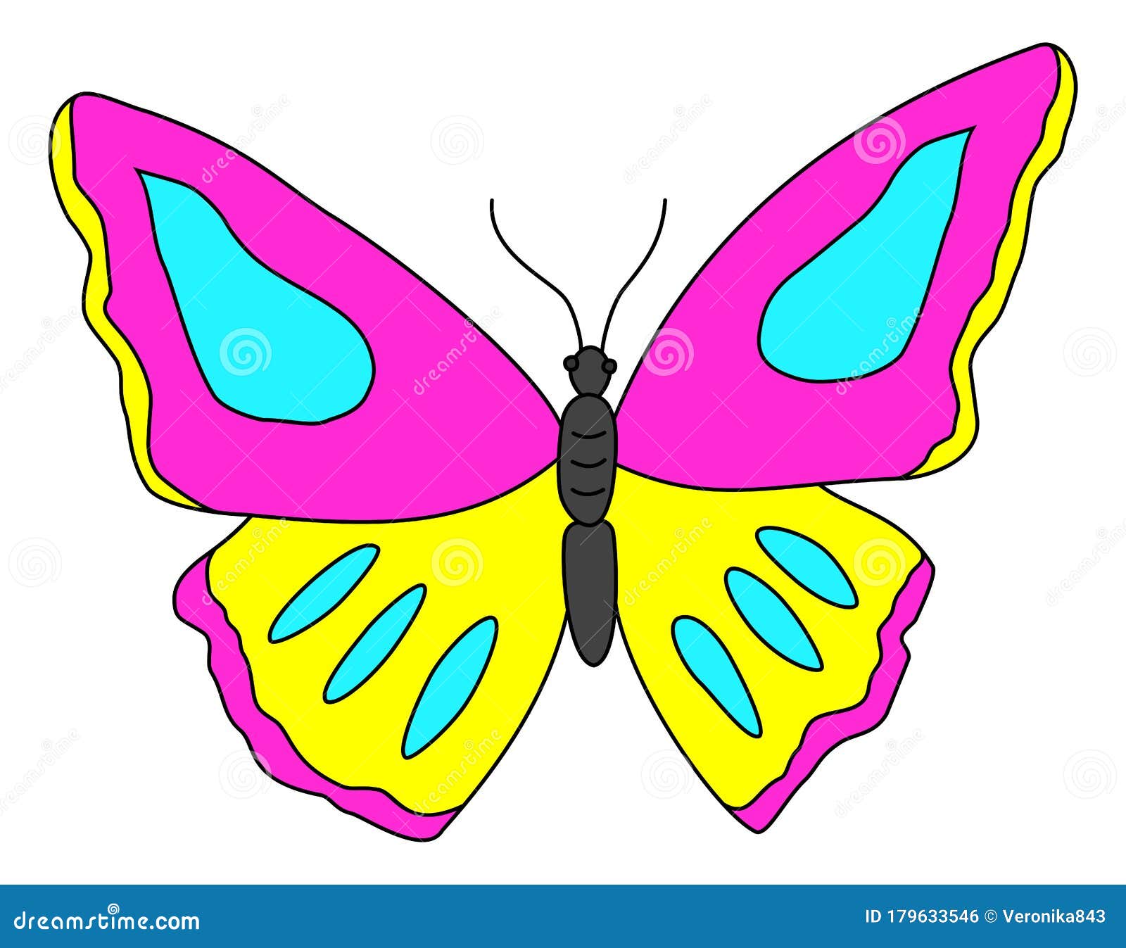 Butterfly Clipart. Cartoon Vector Illustration Isolated on White Stock  Vector - Illustration of happiness, line: 179633546