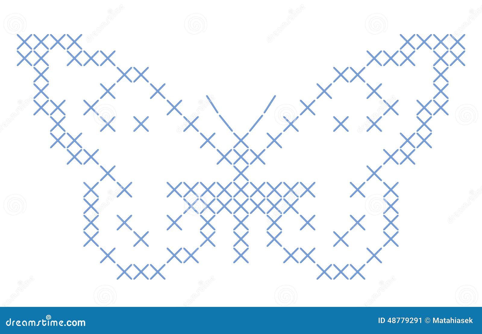 Butterfly Crisscross Stitch Embroidery Stock Illustration