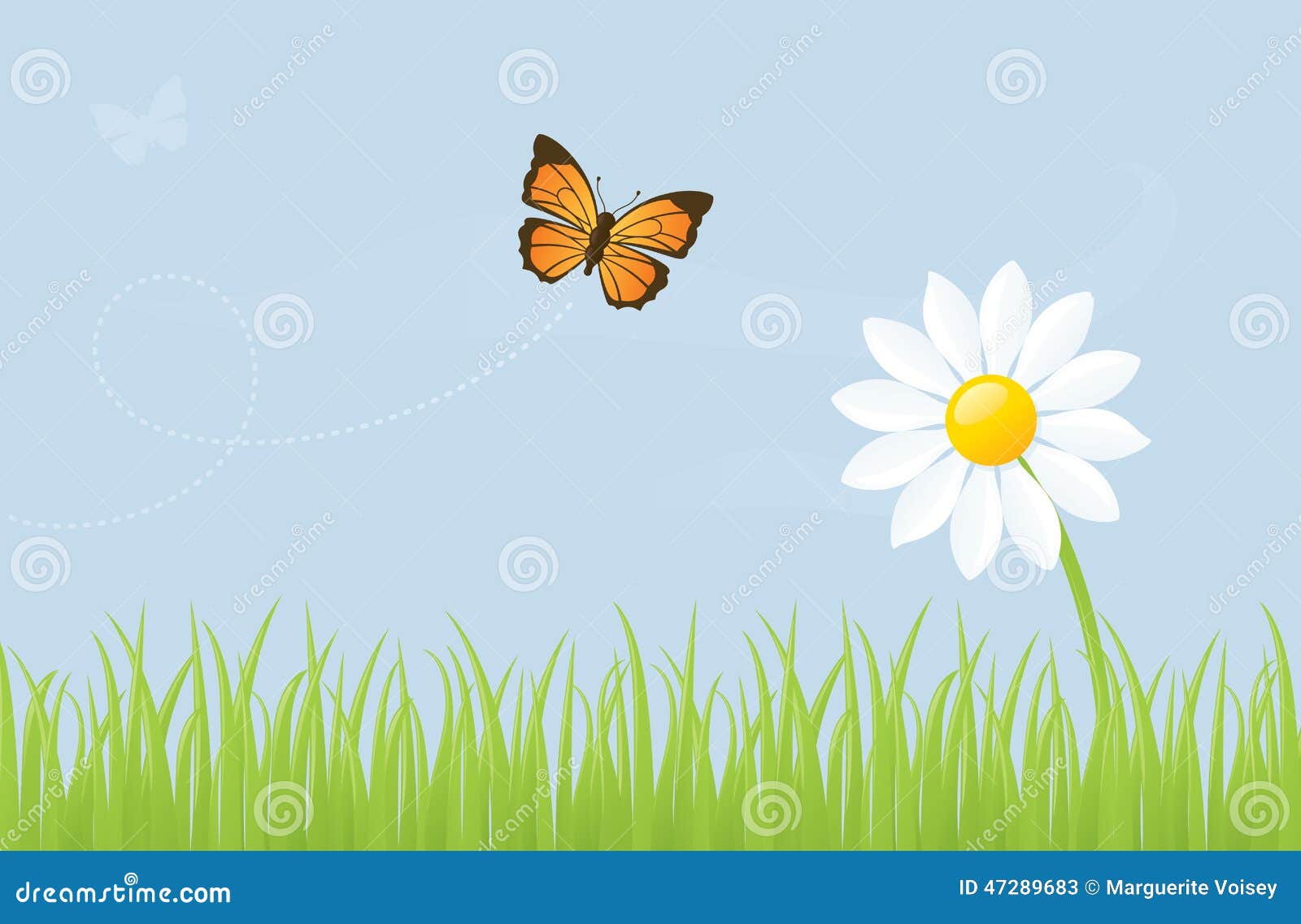 Butterfly and Daisy stock vector. Illustration of flower - 47289683