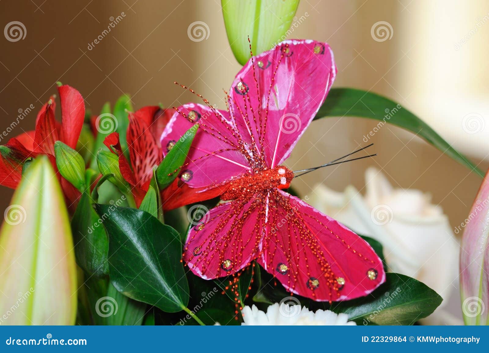 Butterfly Decoration at Wedding. Stock Photo Image of beauty, blossom