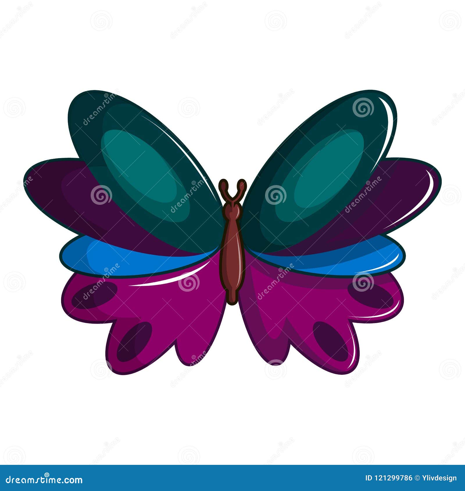 butterfly demophoon icon, cartoon style