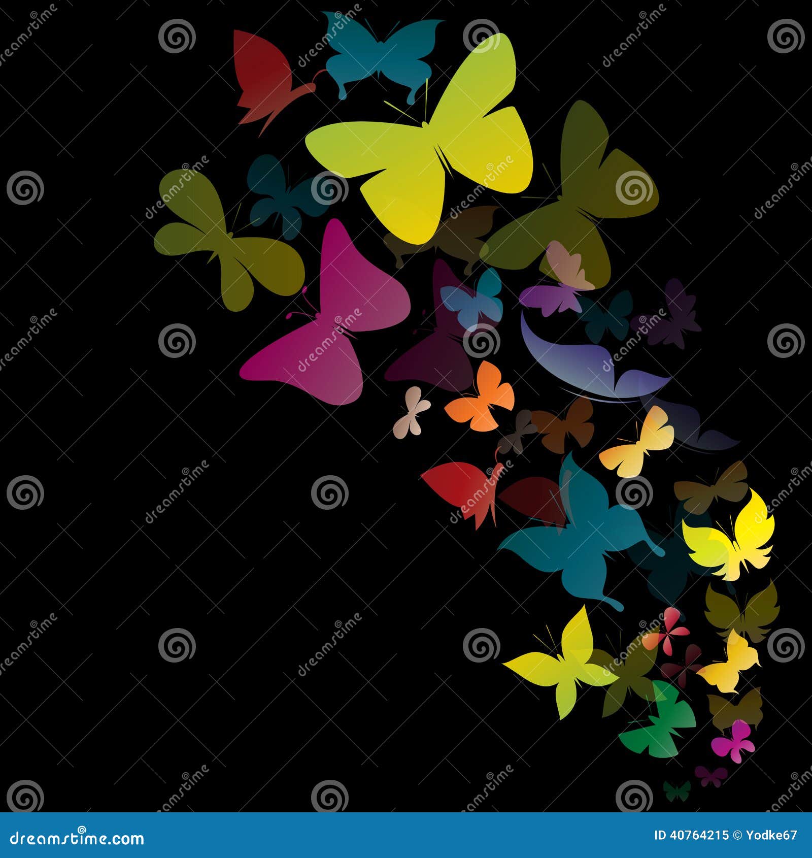 Butterfly Design on Black Background Stock Vector - Illustration of modern,  creative: 40764215