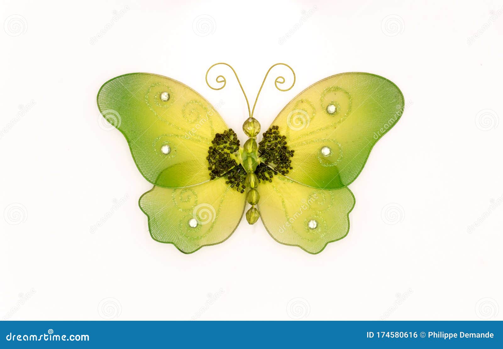 Butterfly in Fabric of Green Color Stock Photo Image of fashioned, color 174580616