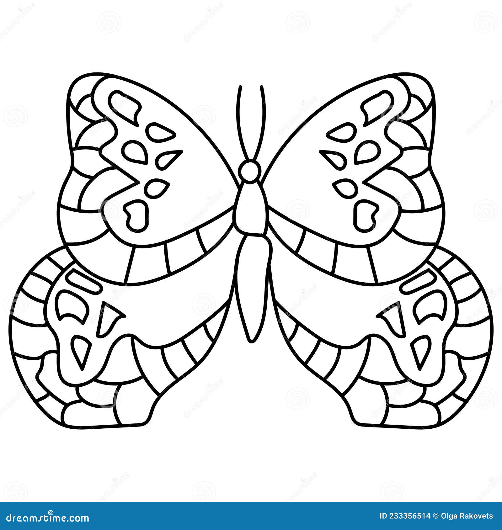 Butterfly Fantasy Outline, Doodle Coloring Page for Toddlers Insect ...