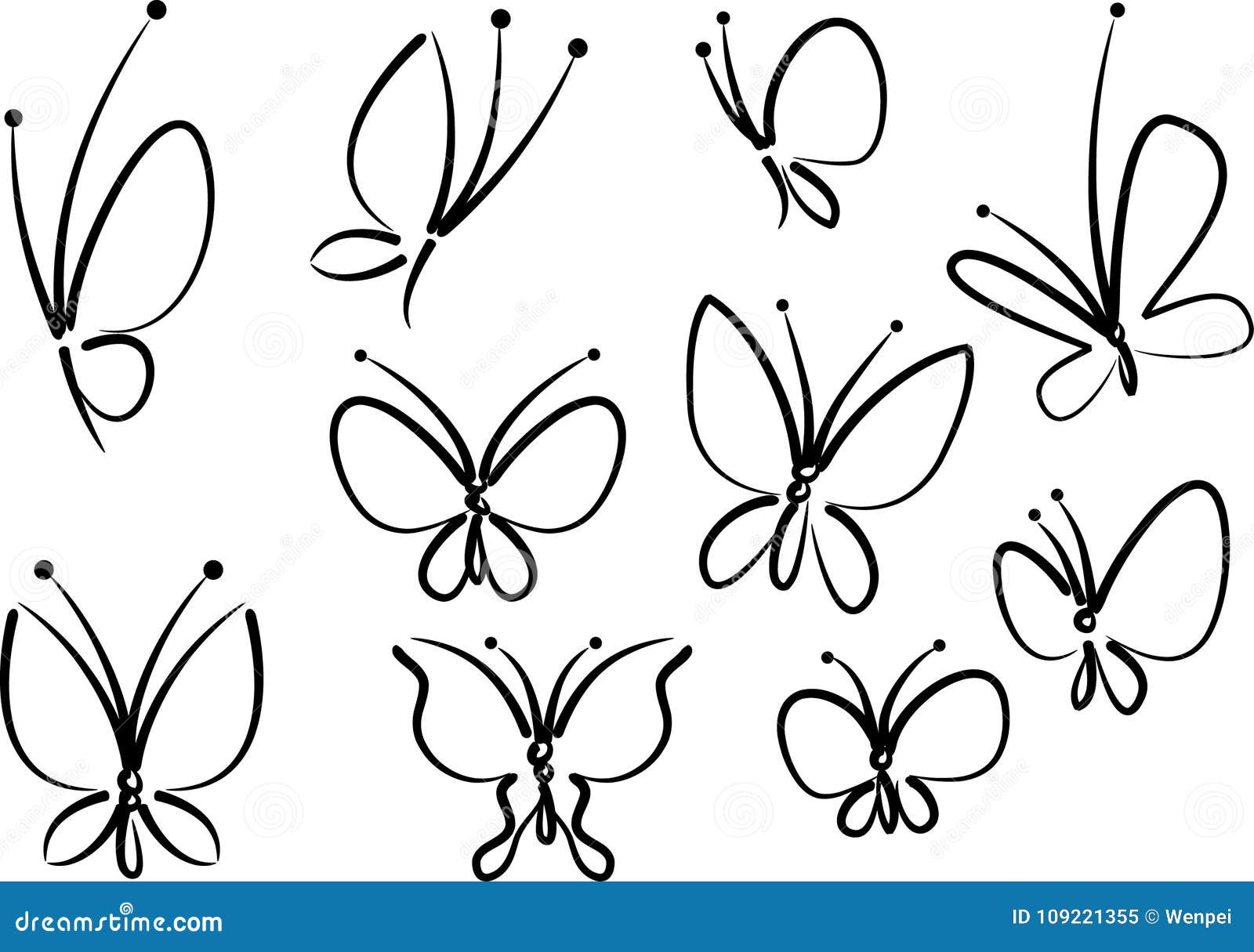 Flower and Butterfly Drawing Background Stock Vector ...