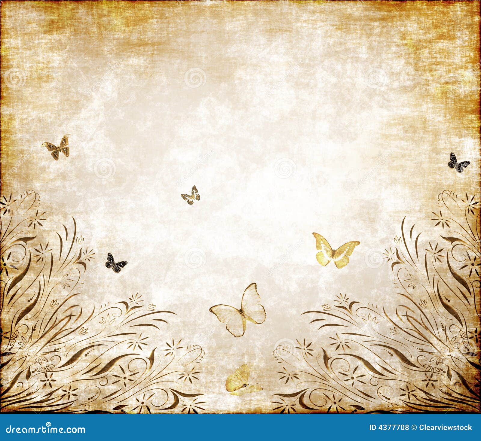 Flowers With Decorative Butterflies Flowers With Decorative Butterflies