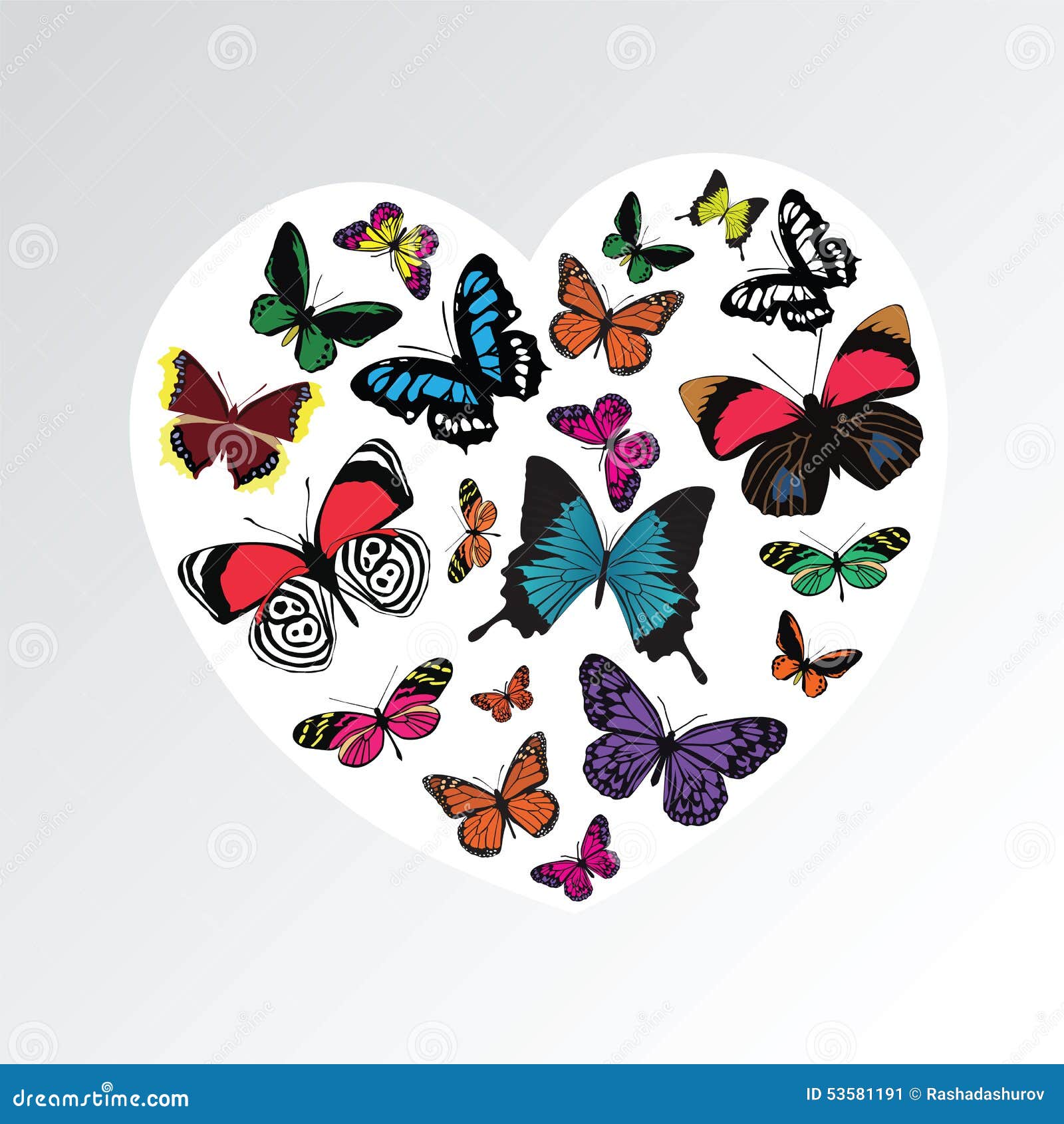 Butterfly heart pattern stock vector. Illustration of love 53581191