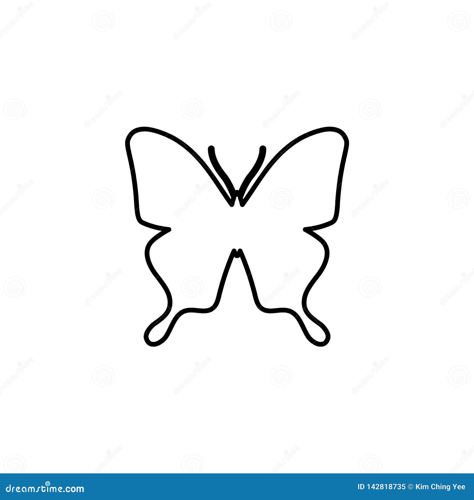 Butterfly line icon stock vector. Illustration of silhouettes - 142818735
