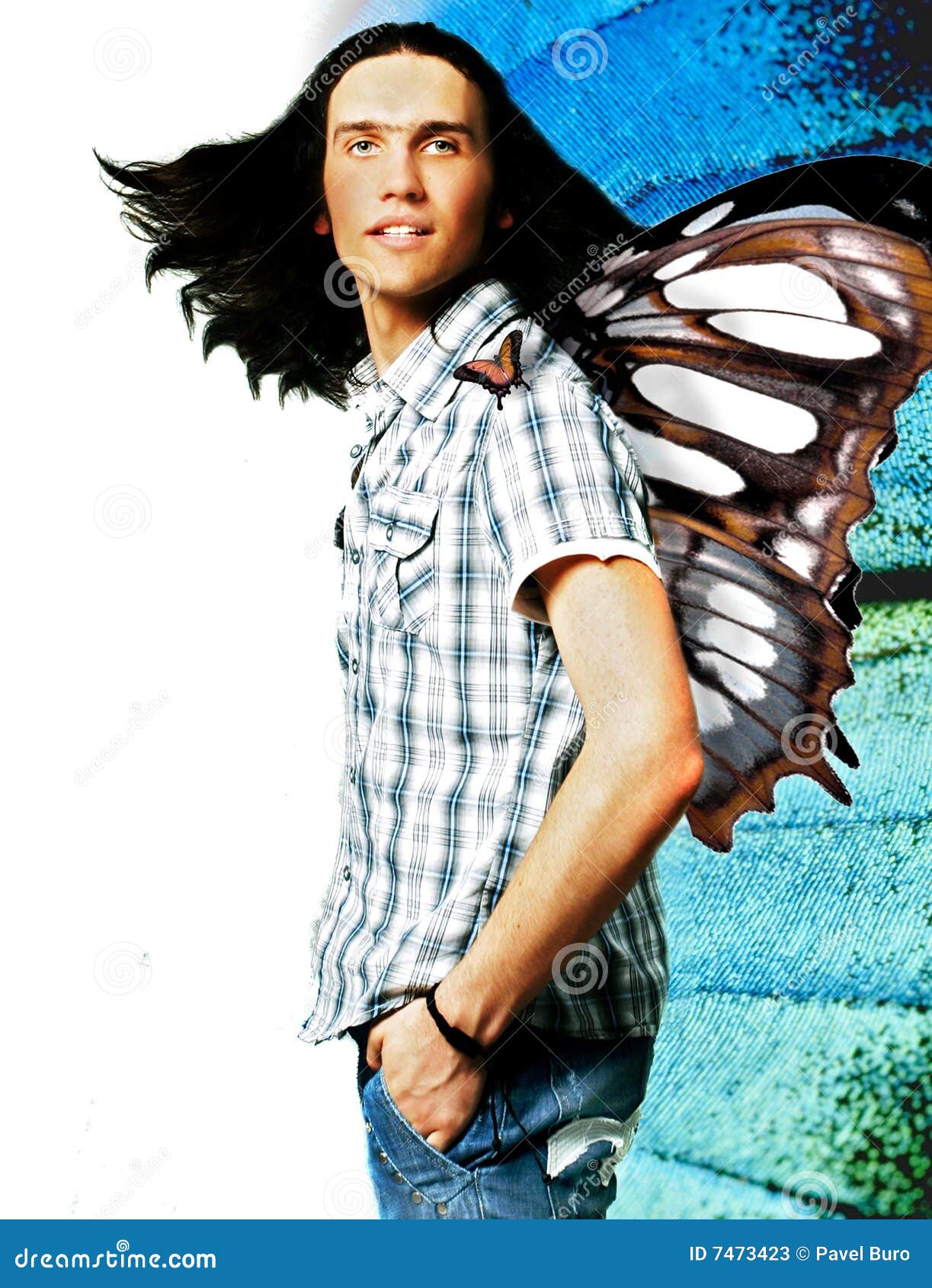 Butterflyman stock image. Image of handsome, person, male 7473423