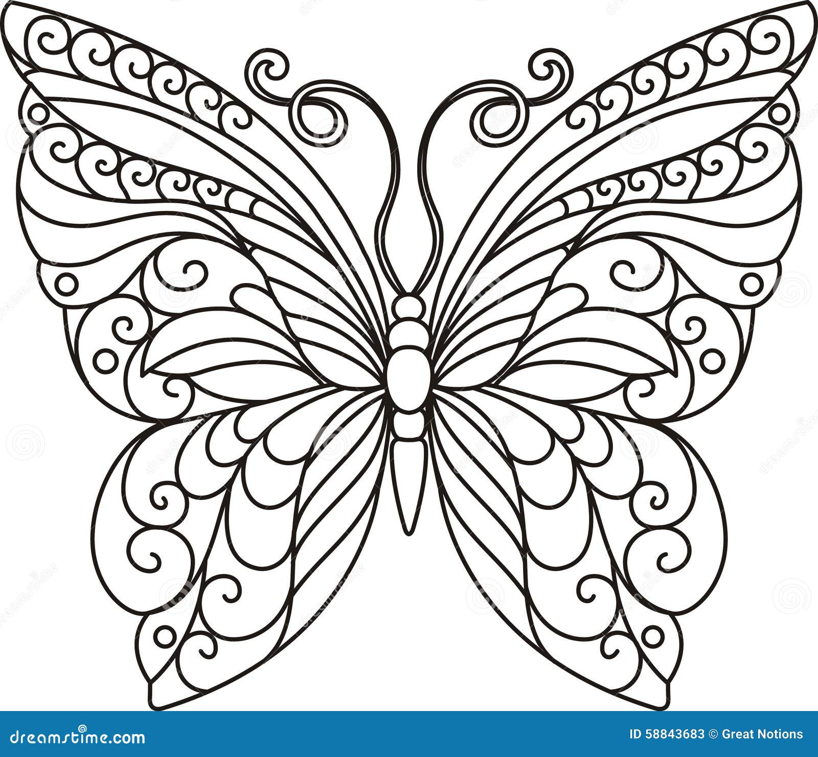 BUTTERFLY OUTLINE stock illustration. Illustration of outline - 58843683